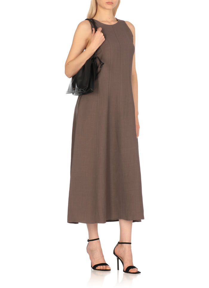 Antonelli Firenze Dresses Brown Viscose Linen