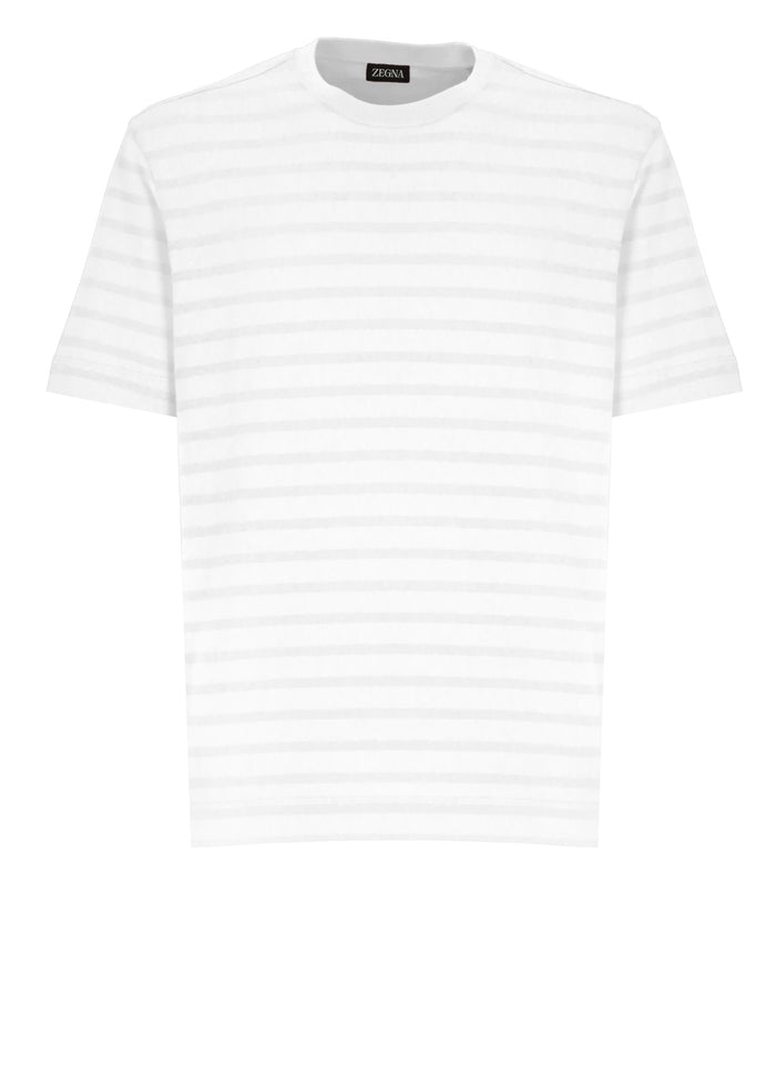 Zegna T-Shirts And Polos Ivory Cotton Linen