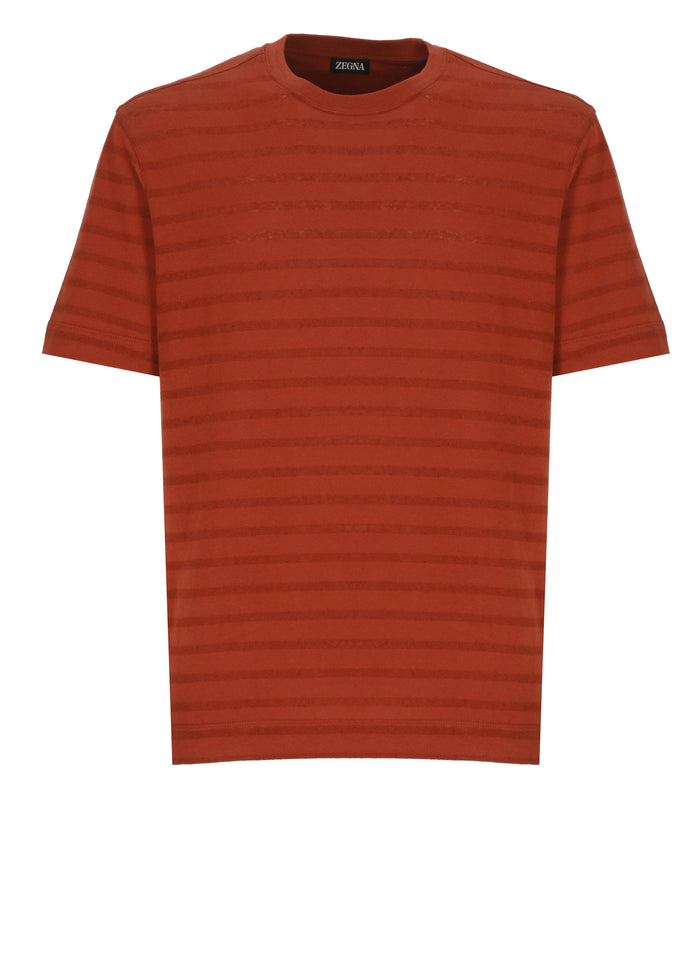 Zegna T-Shirts And Polos Brown Cotton Linen