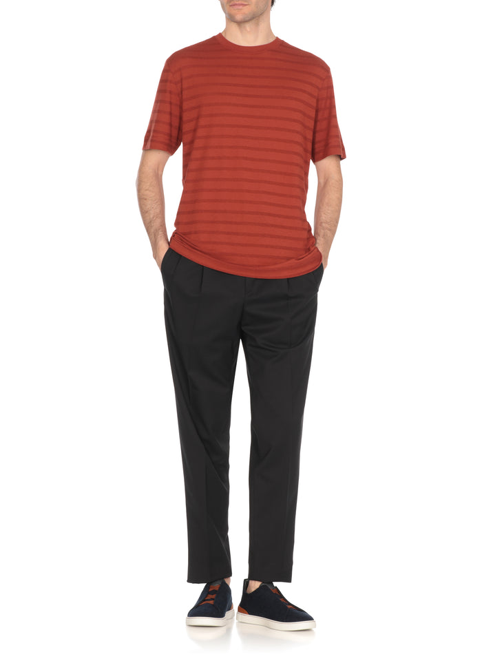 Zegna T-Shirts And Polos Brown Cotton Linen