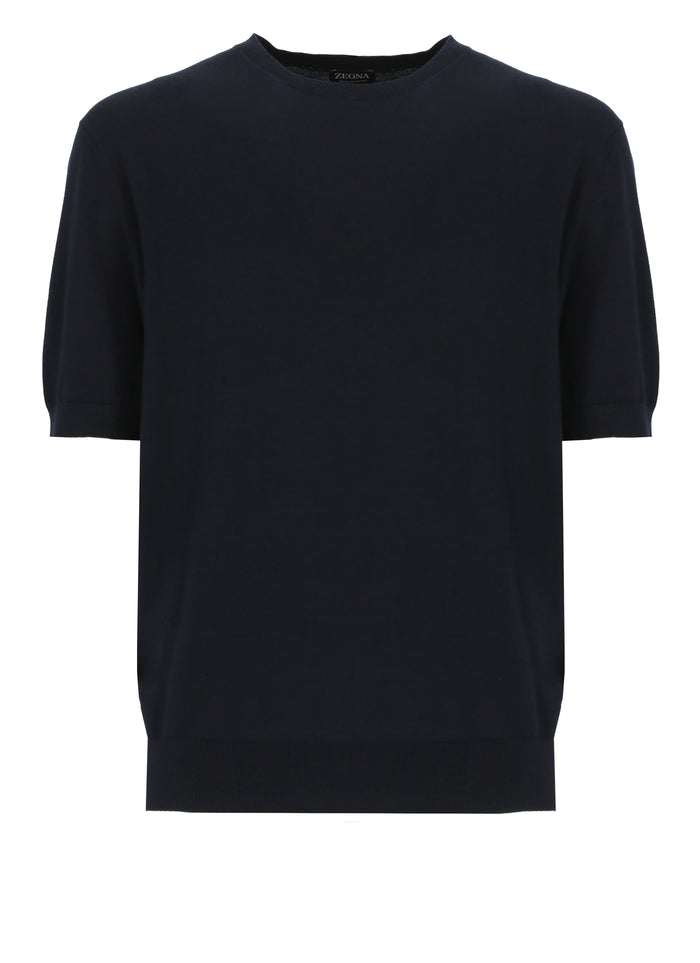 Zegna T-Shirts And Polos Blue Cotton