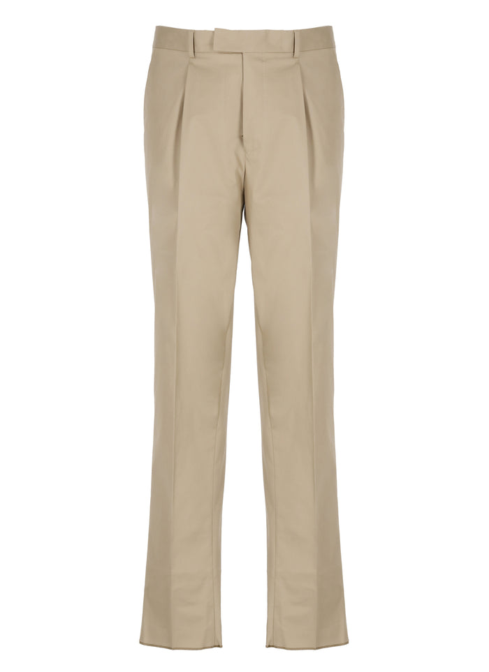 Zegna Trousers Beige Cotton Elastane