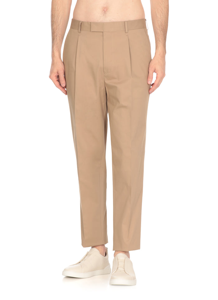 Zegna Trousers Beige Cotton Elastane