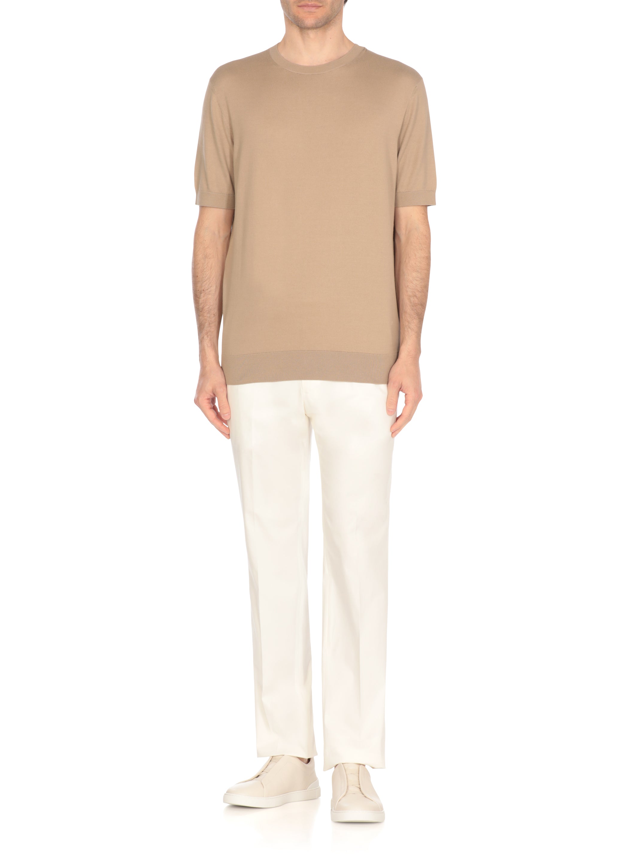 Zegna T-Shirts And Polos Beige Cotton
