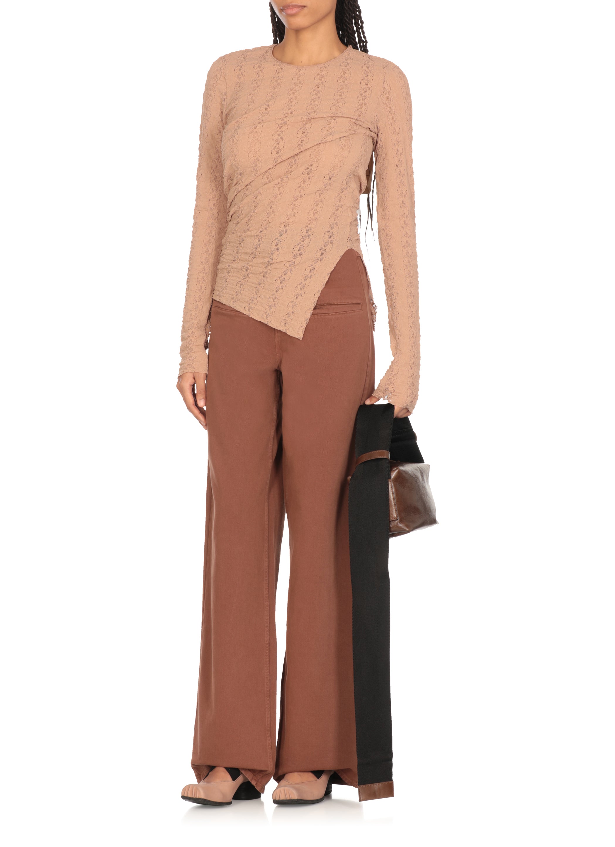 Uma Wang Trousers Brown Cotton