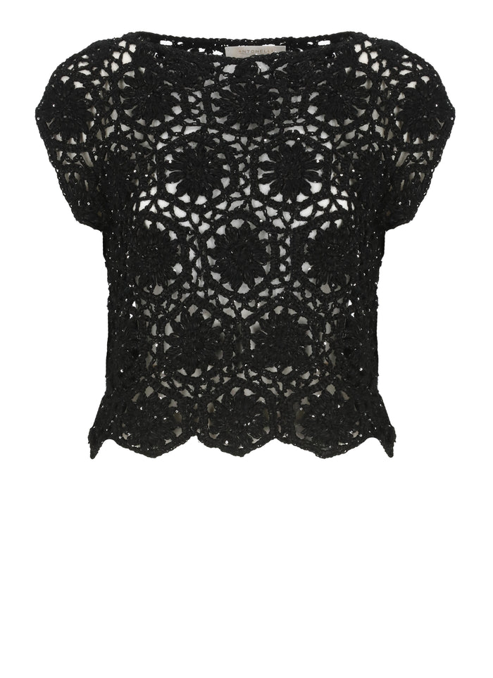 Antonelli Firenze Sweaters Black Linen Cotton