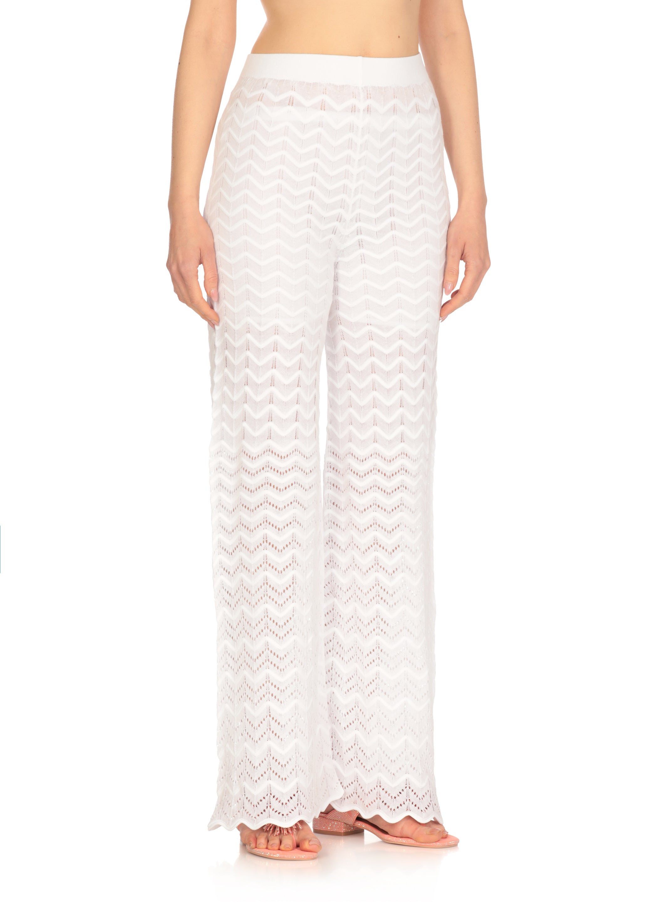 D.exterior Trousers White