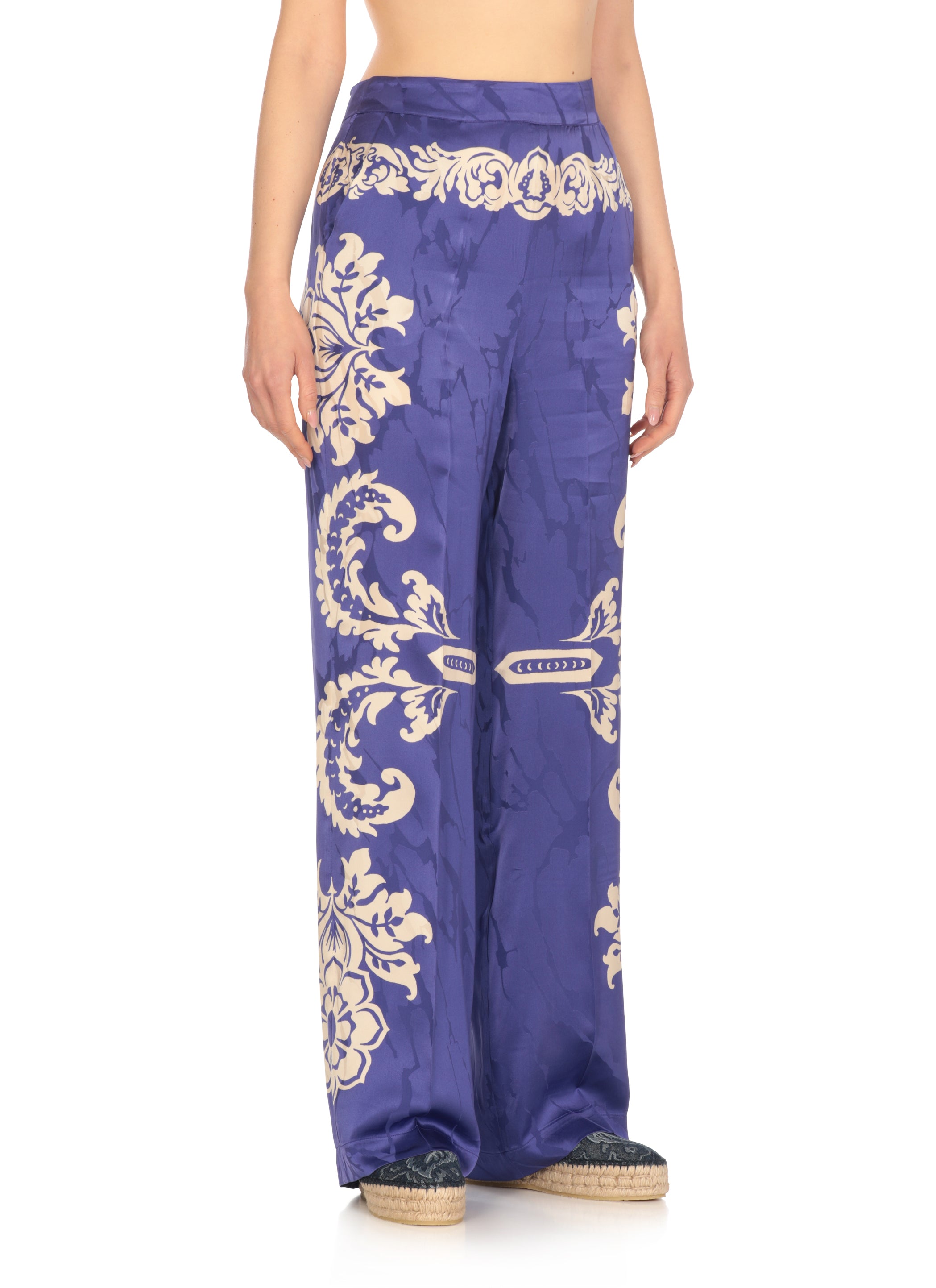 Etro Trousers Purple Viscose