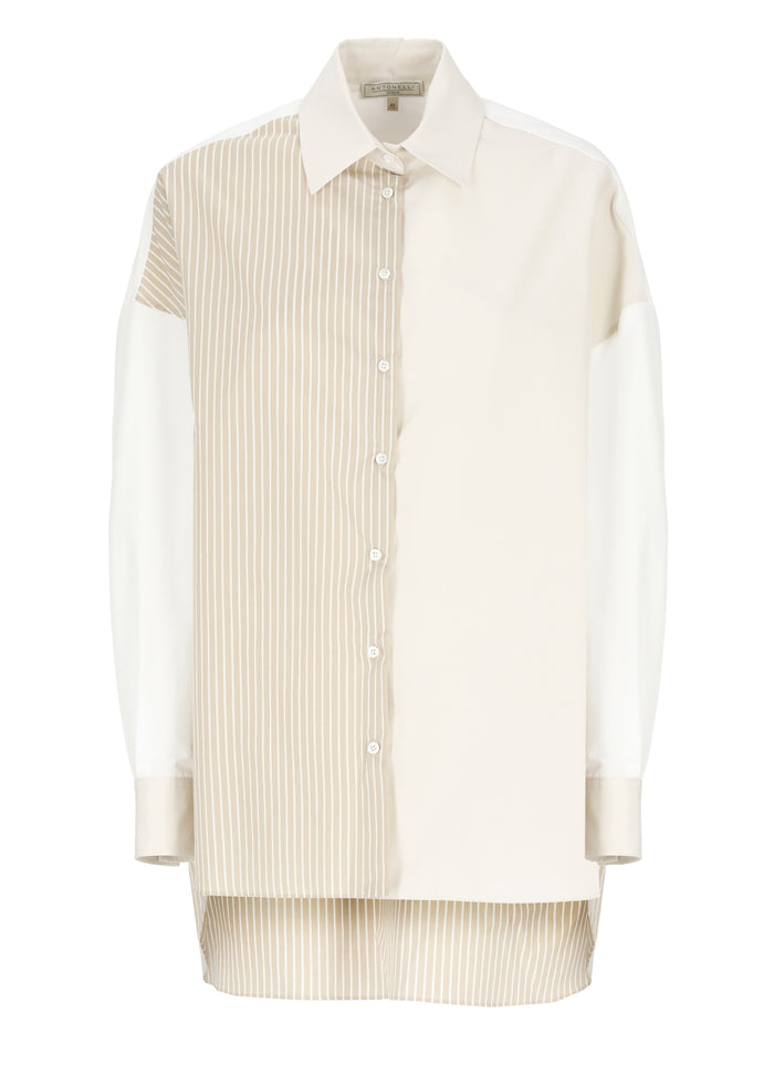 Antonelli Firenze Shirts Beige Cotton Silk