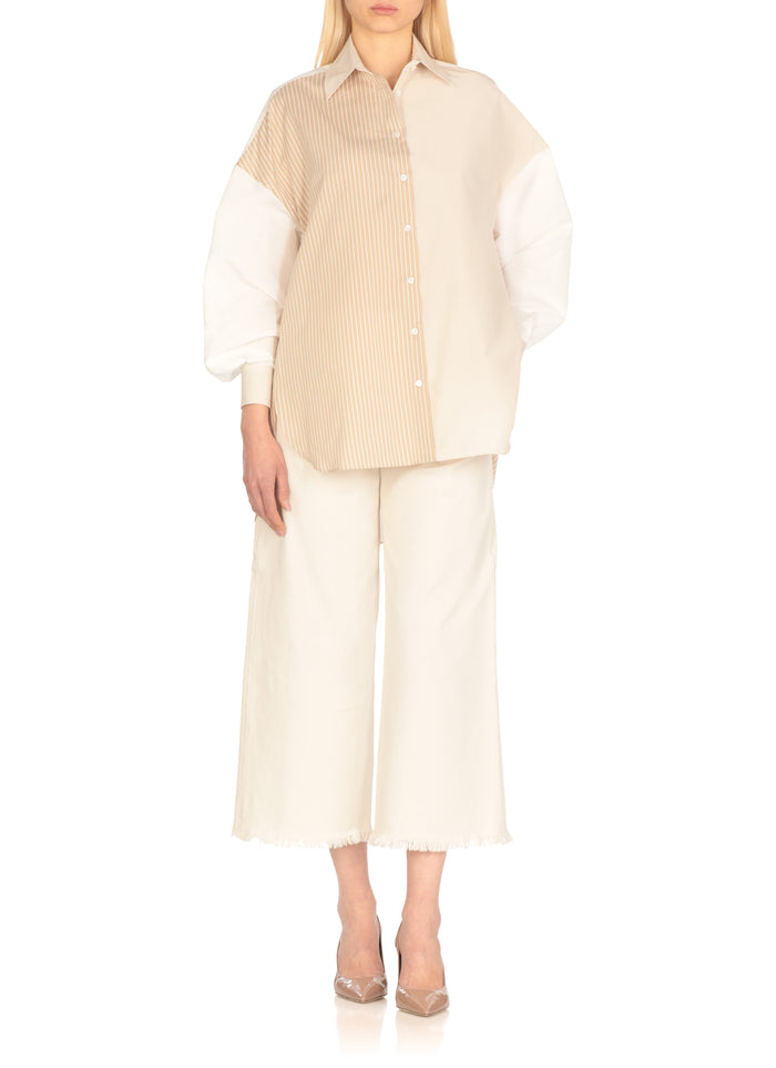 Antonelli Firenze Shirts Beige Cotton Silk