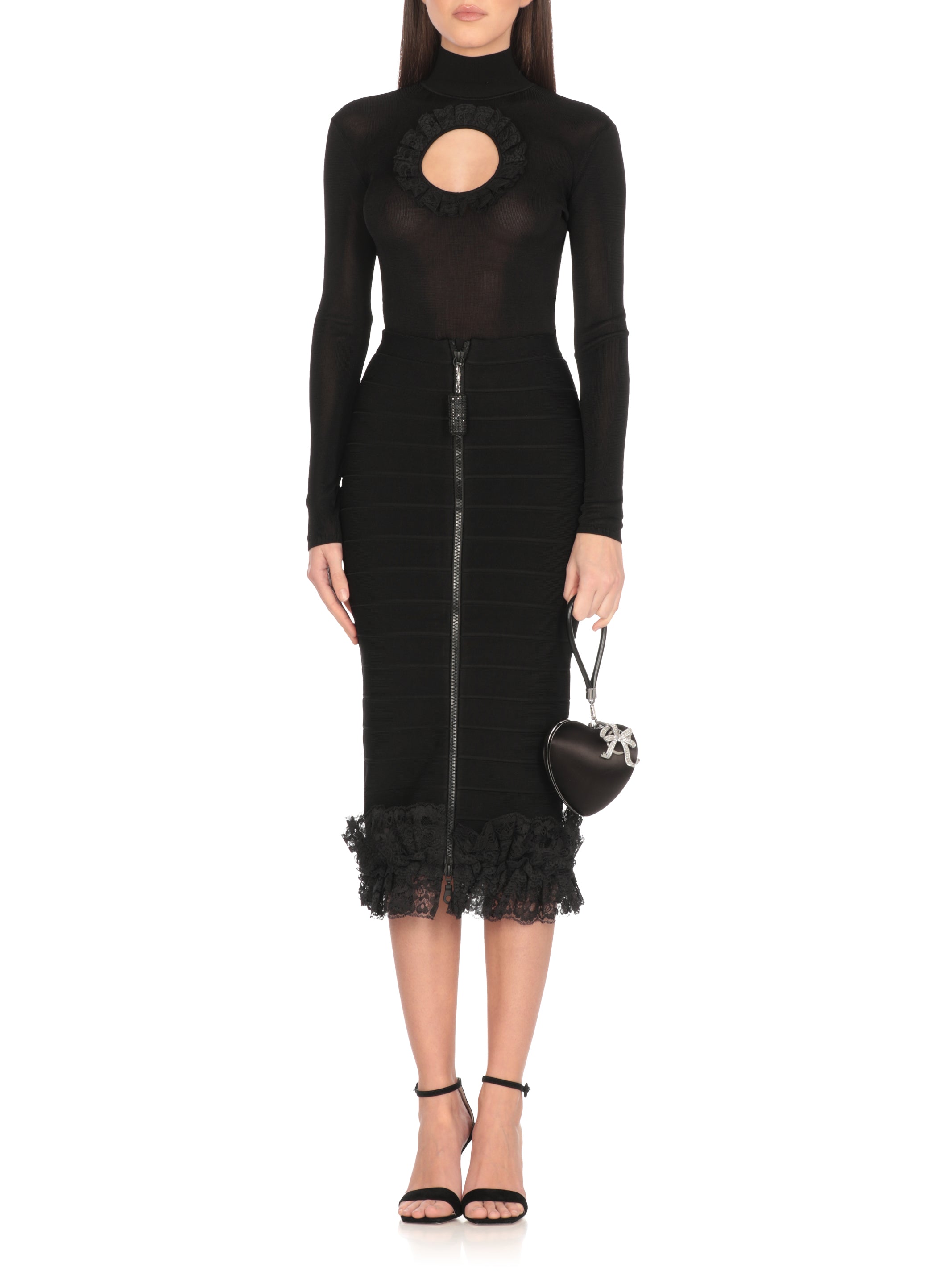 Self Portrait Skirts Black
