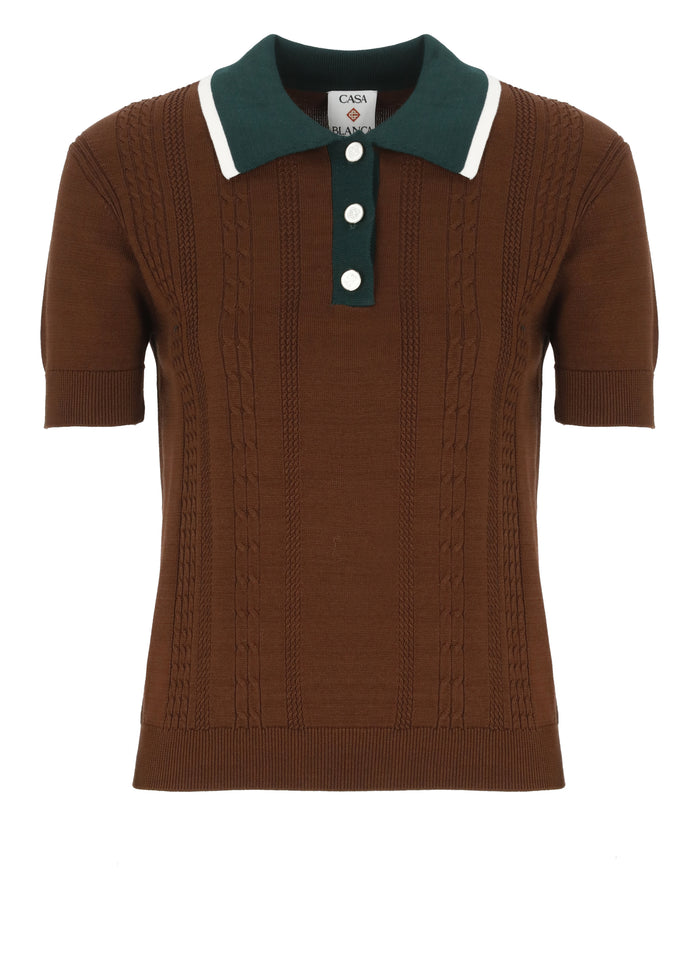 Casablanca T-Shirts And Polos Brown Cotton Application: Viscose