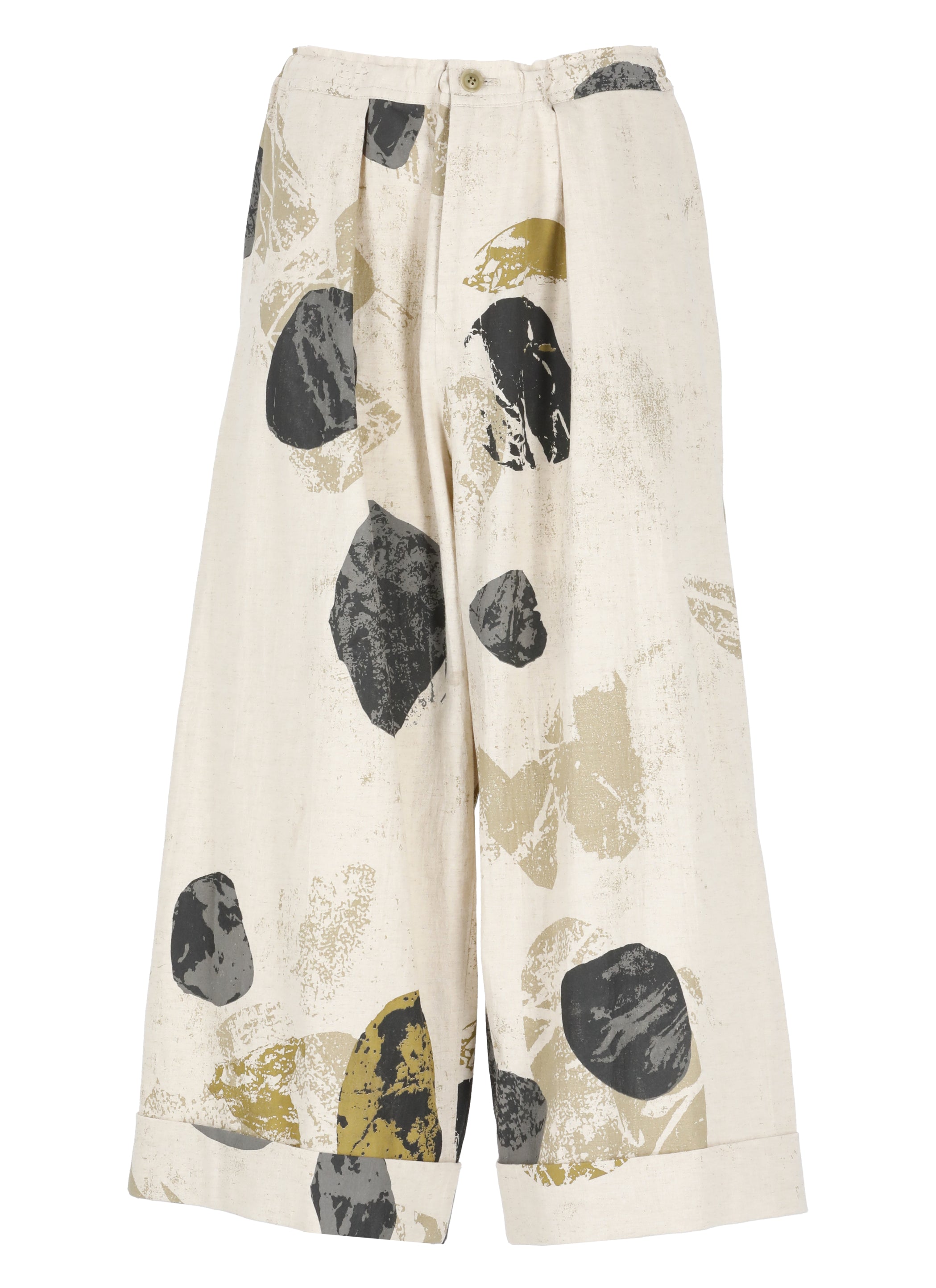 Ys Trousers Ivory Cotton Linen