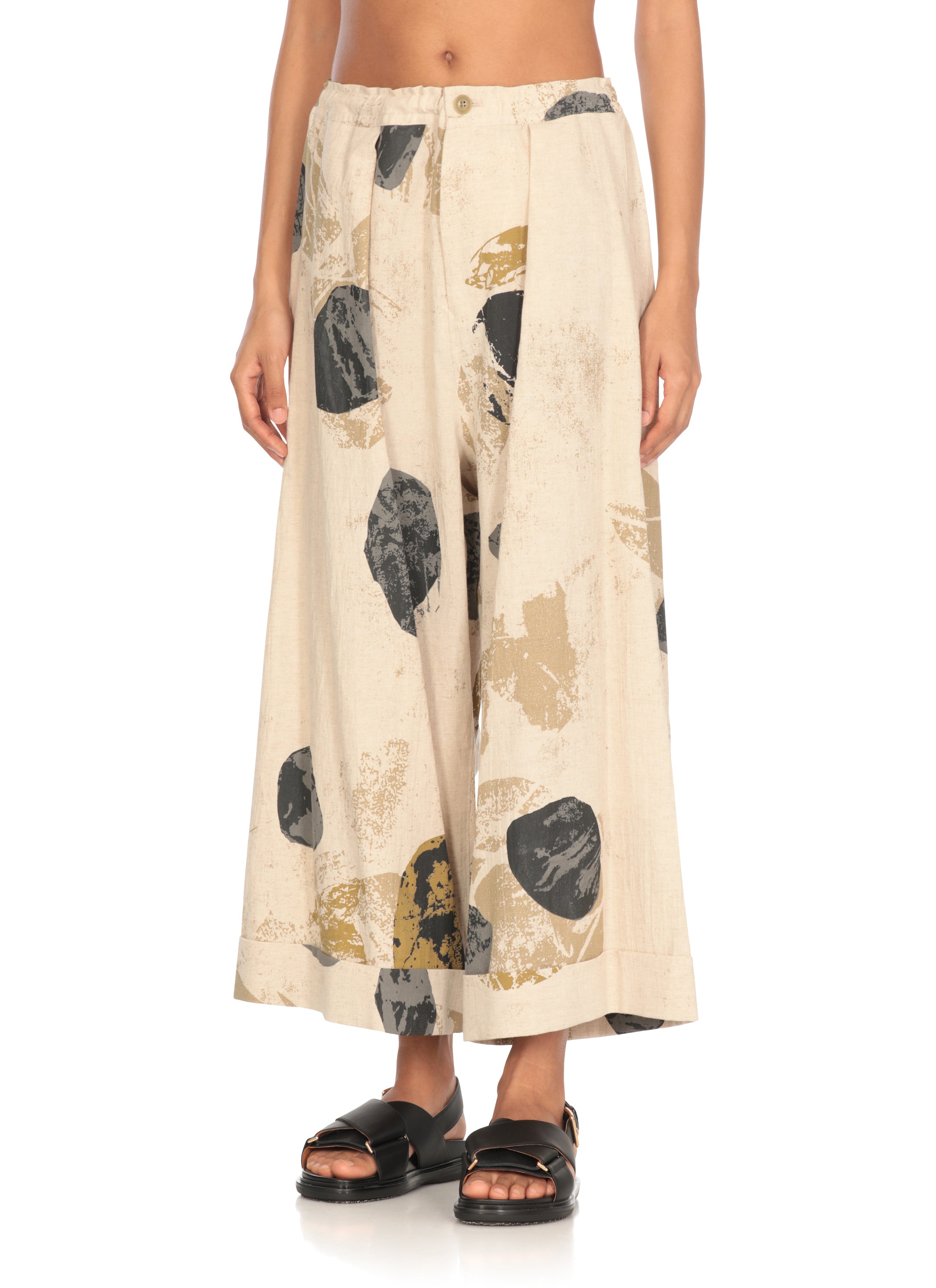 Ys Trousers Ivory Cotton Linen