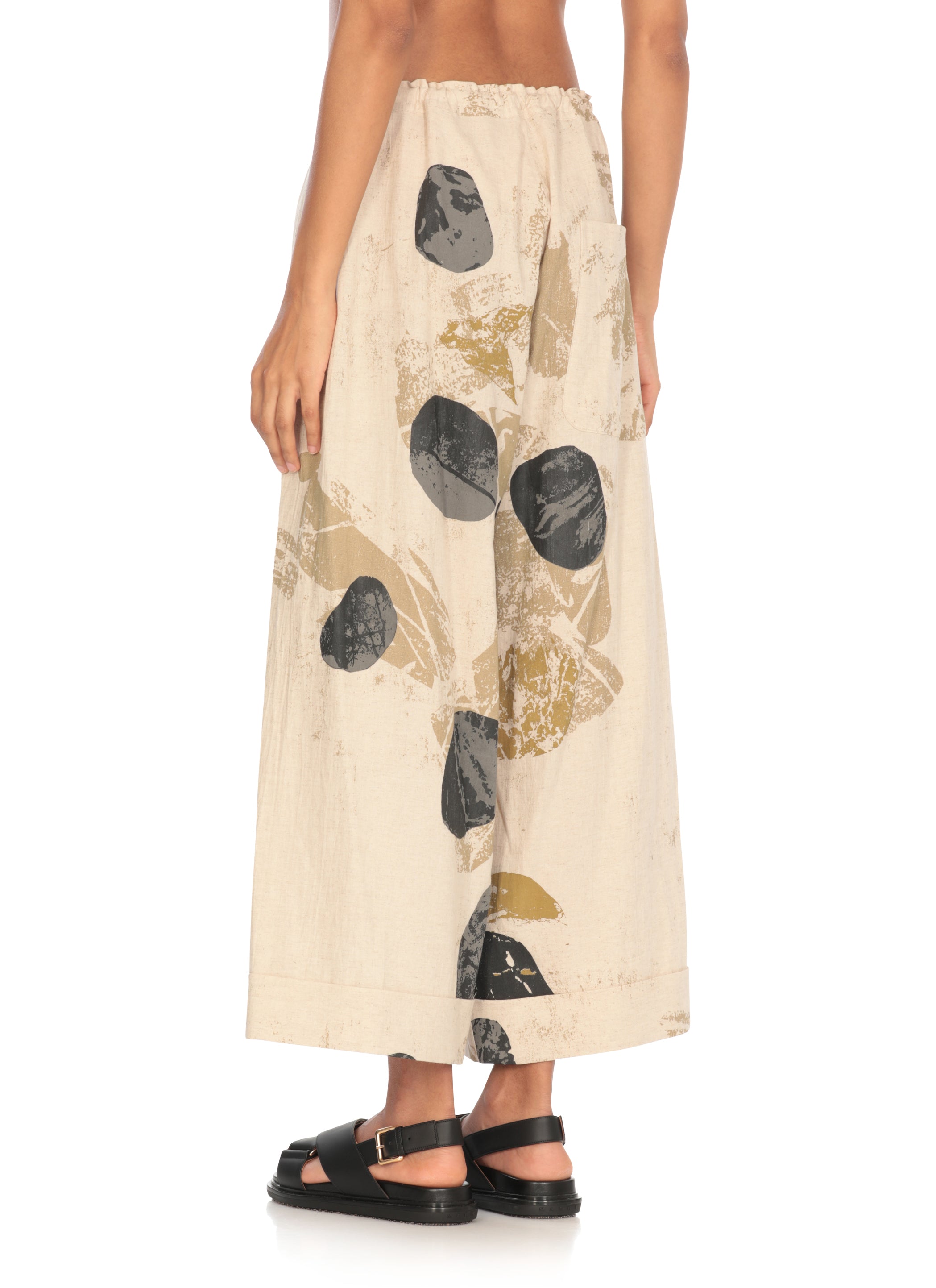 Ys Trousers Ivory Cotton Linen