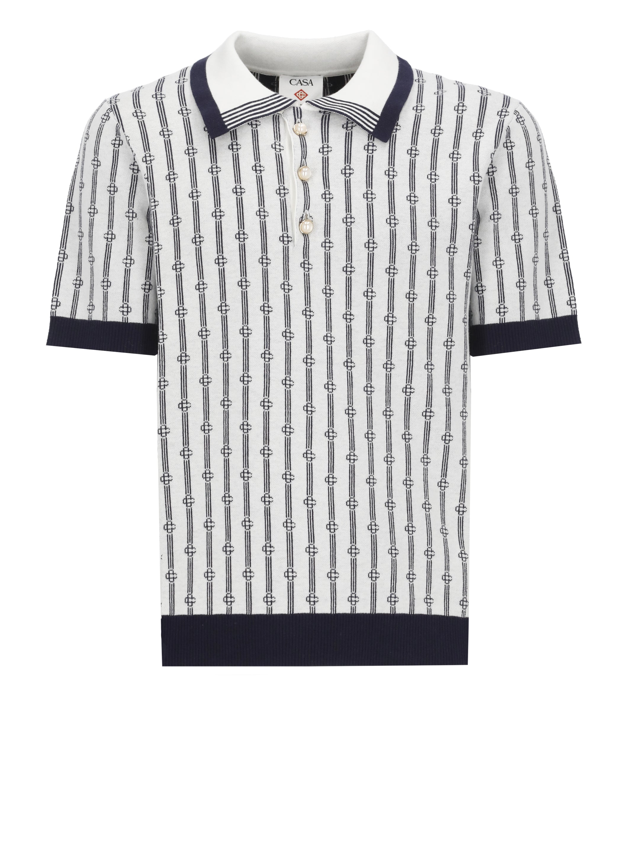 Casablanca T-Shirts And Polos Ivory Cotton Polyamide Elastane
