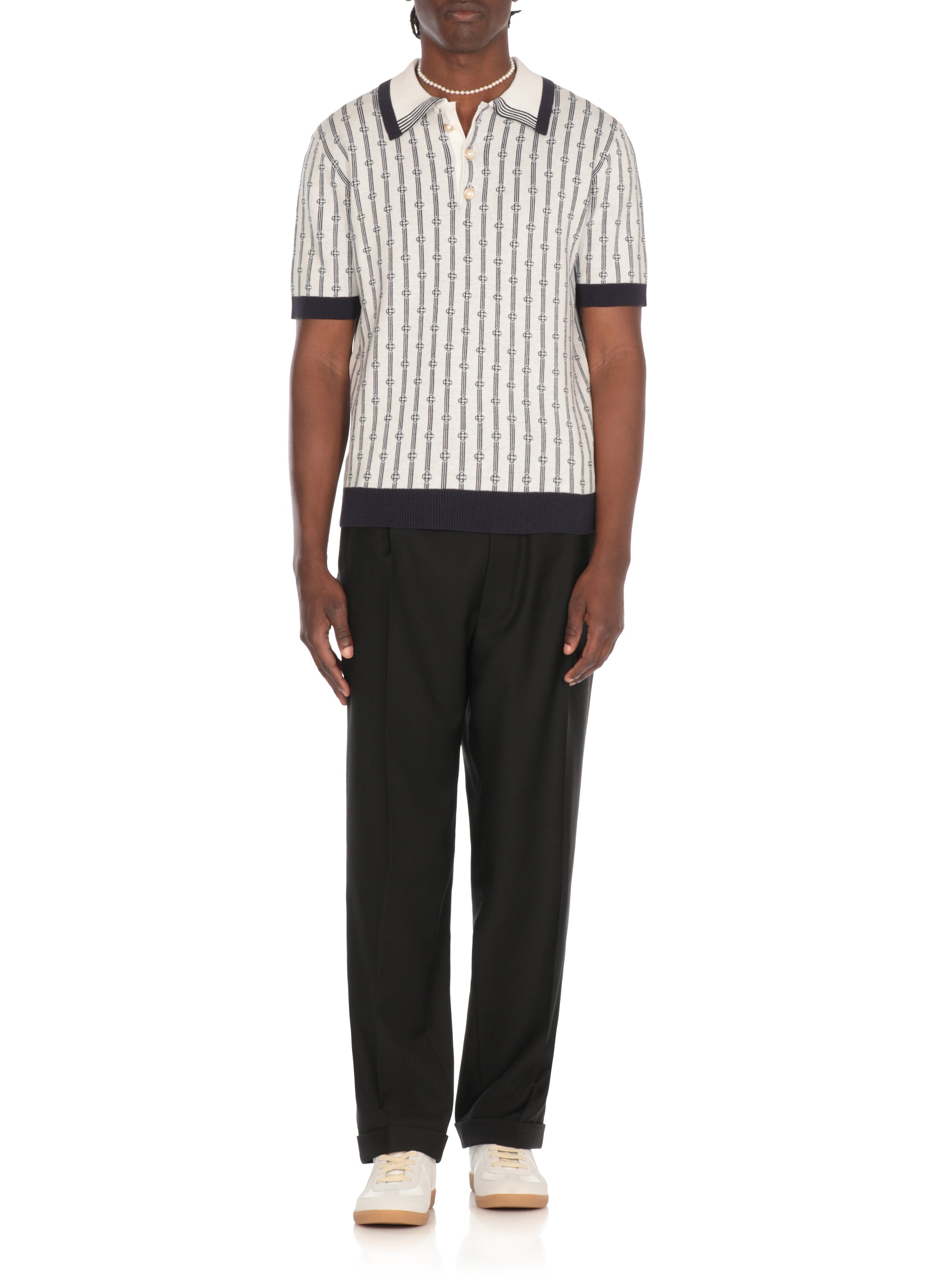 Casablanca T-Shirts And Polos Ivory Cotton Polyamide Elastane