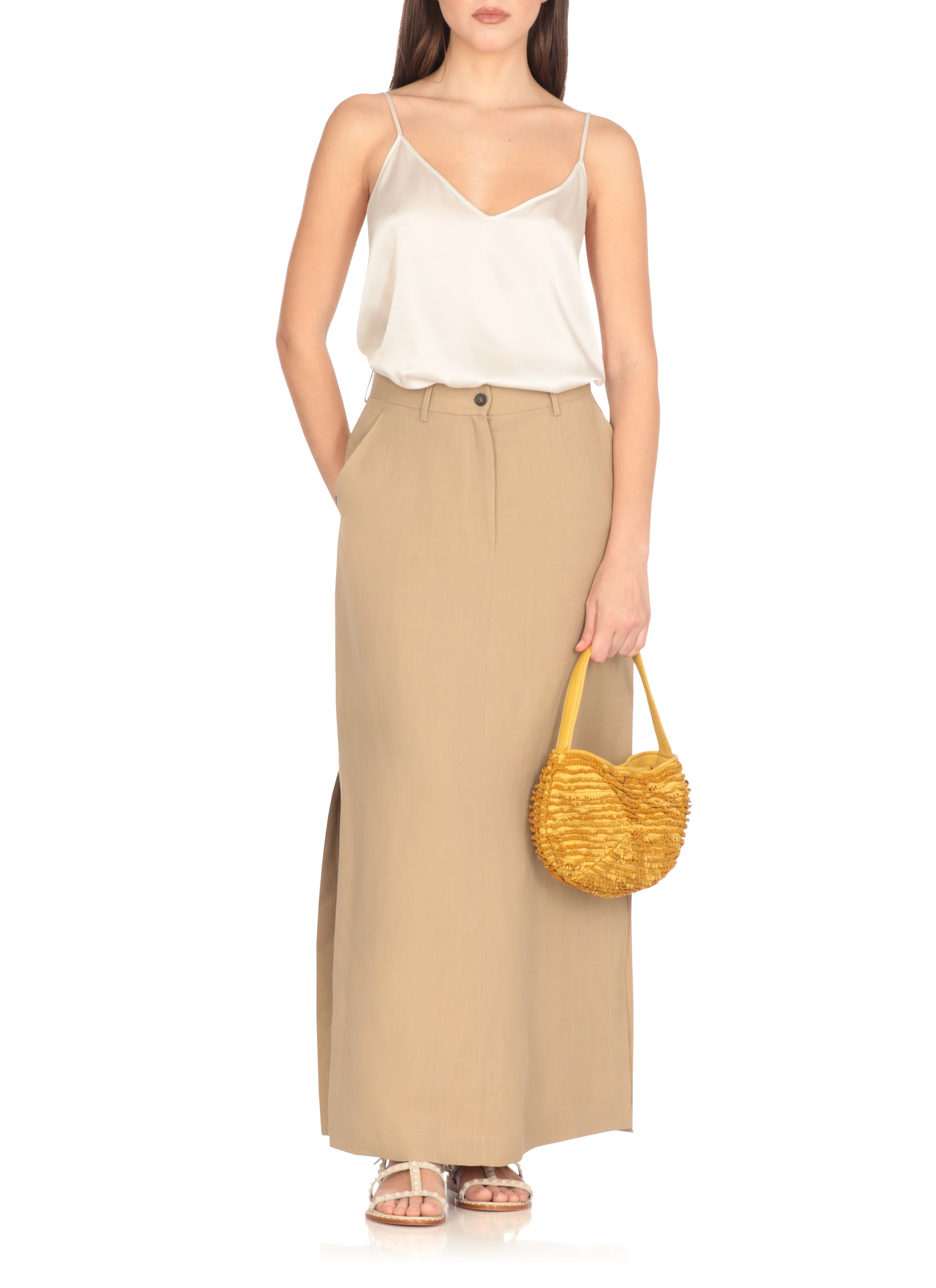 Majo Bags Yellow Calf Leather Lining: Fabric