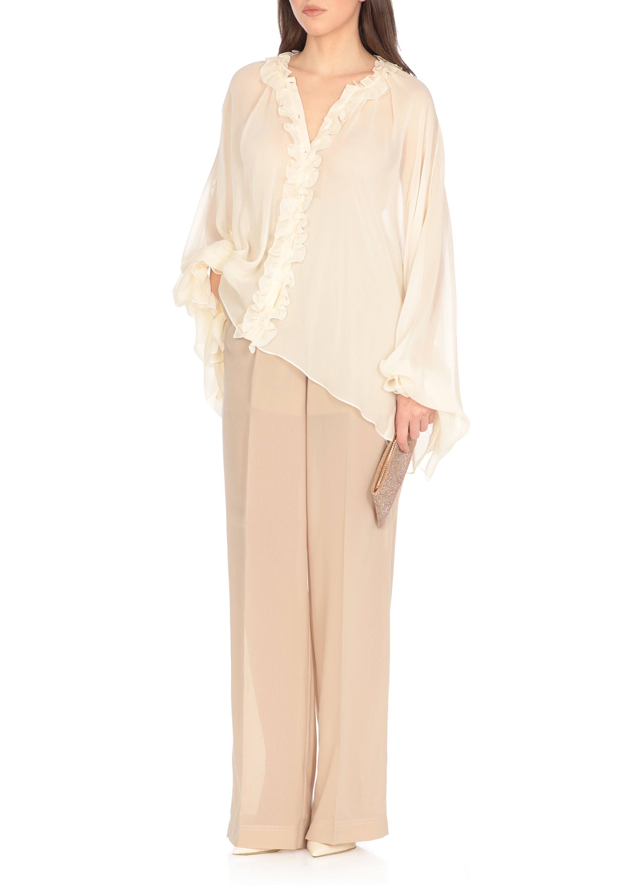 Philosophy By Lorenzo Serafini Trousers Beige Polyester Cotton