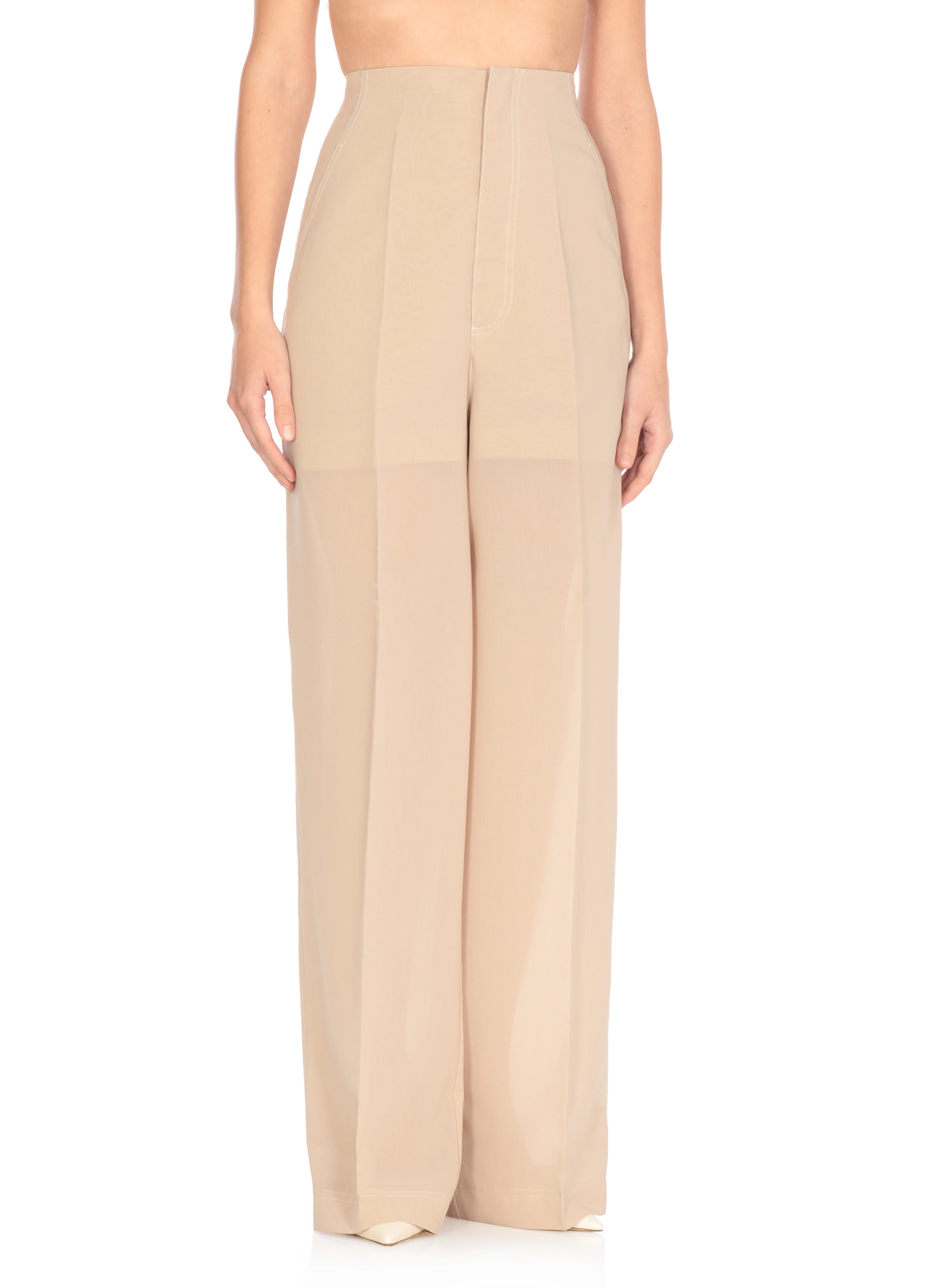 Philosophy By Lorenzo Serafini Trousers Beige Polyester Cotton