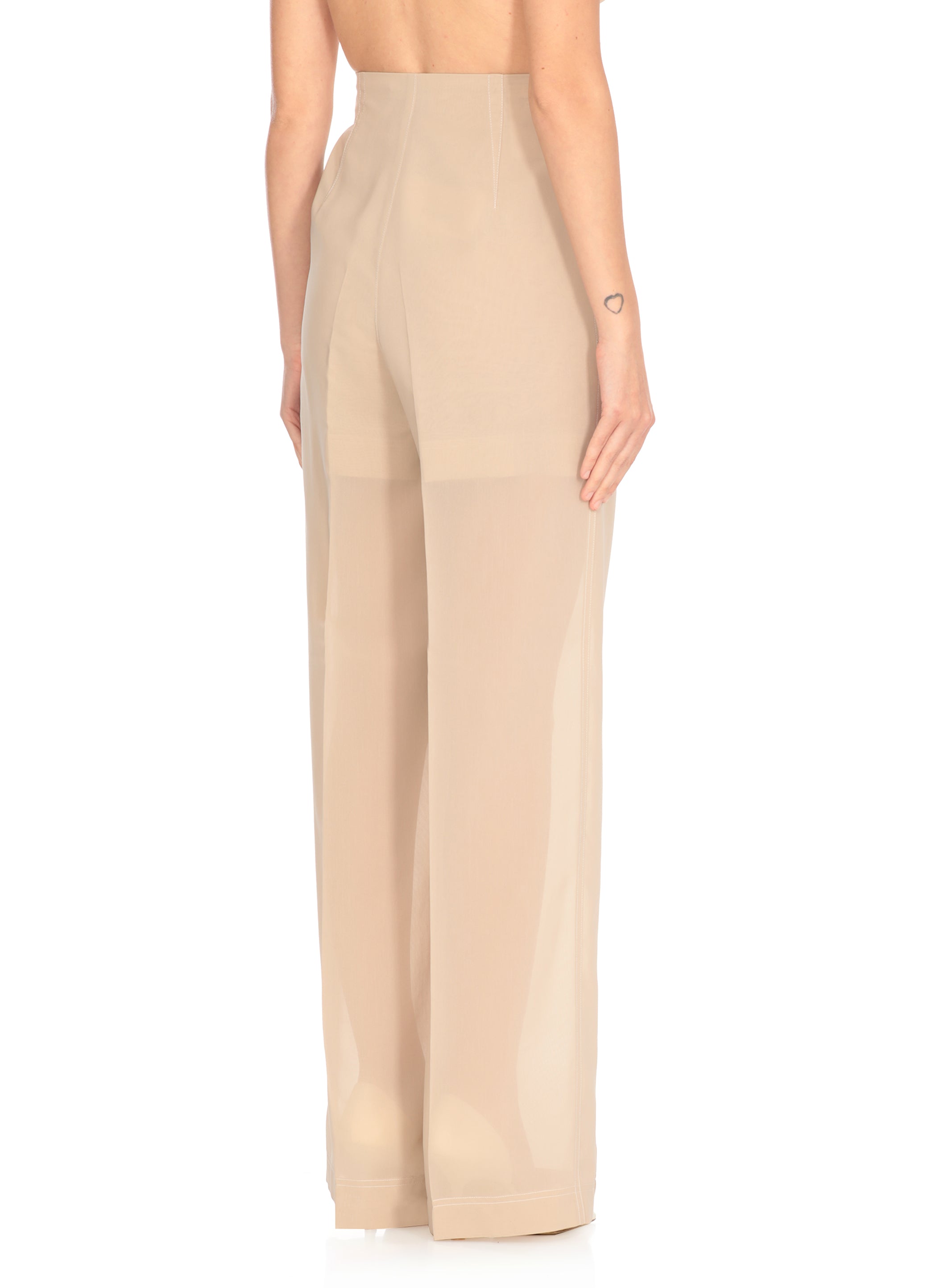 Philosophy By Lorenzo Serafini Trousers Beige Polyester Cotton