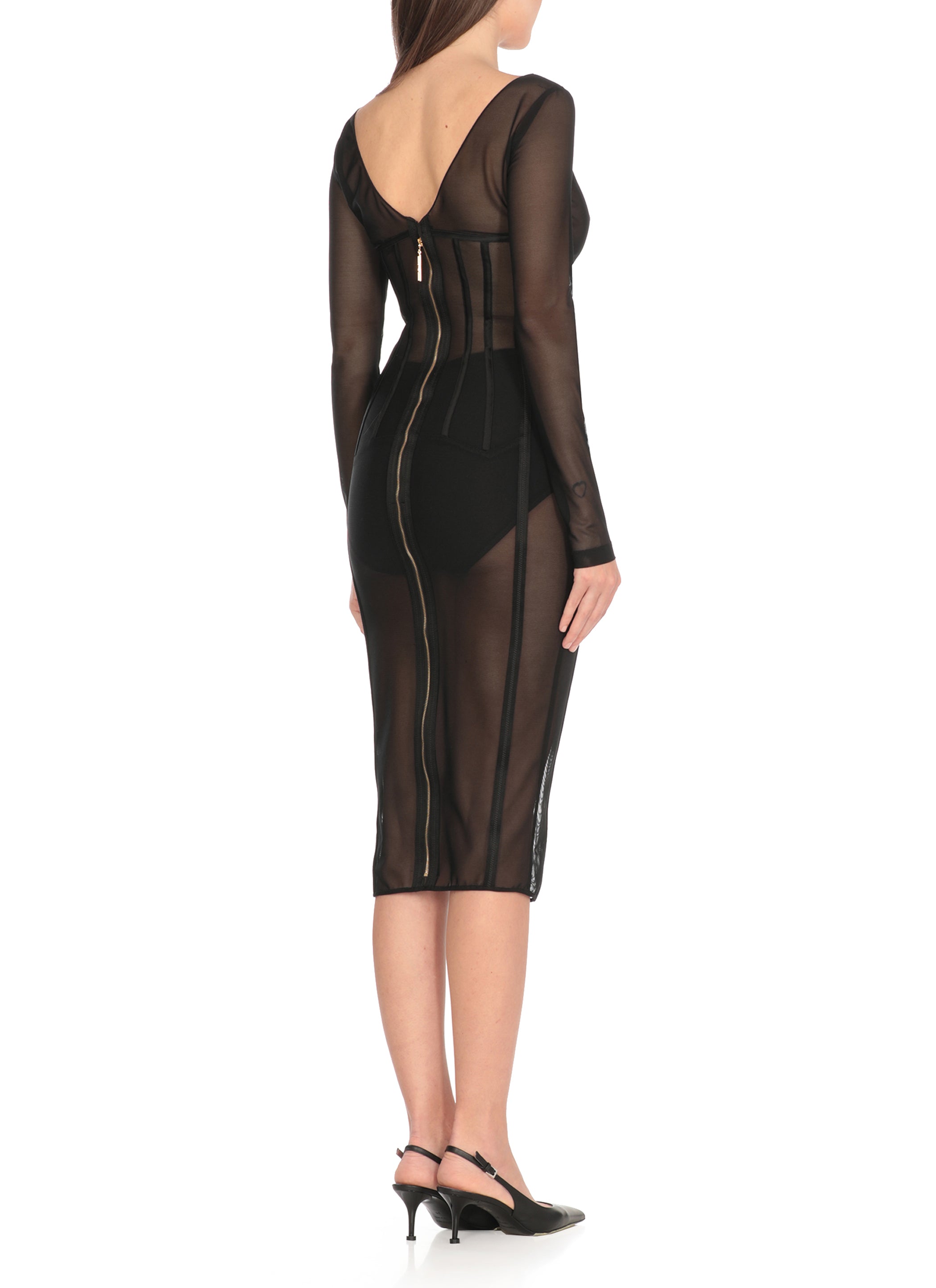 Elisabetta Franchi Dresses Black Polyamide Elastane