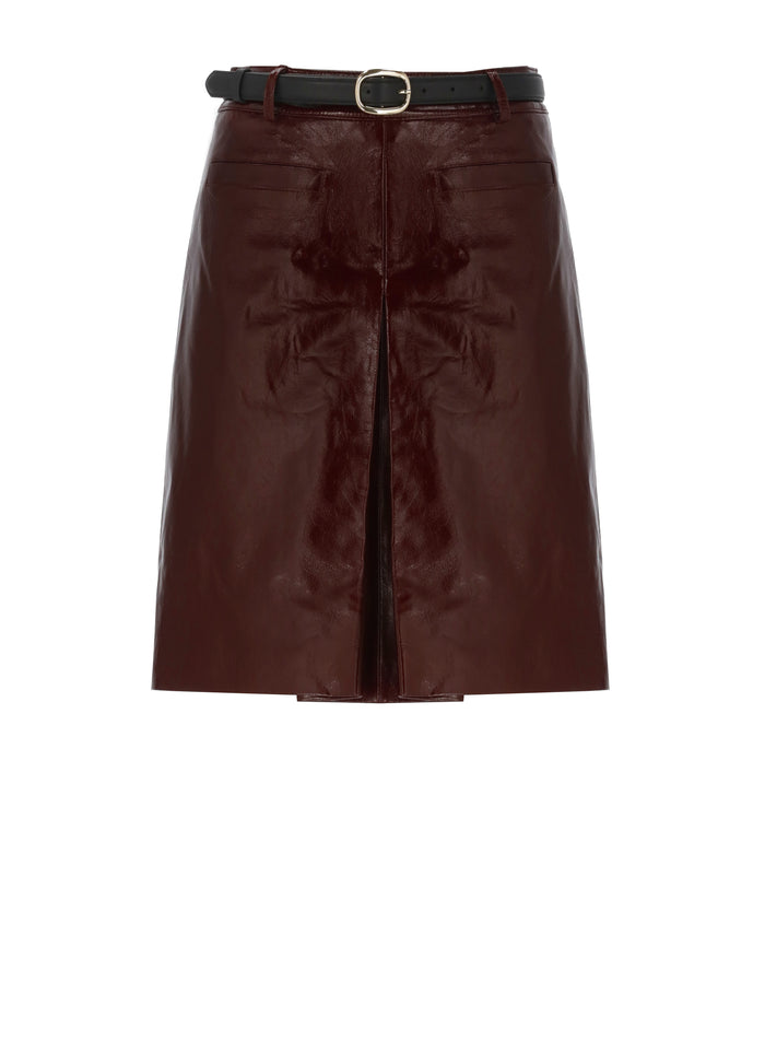Self Portrait Skirts Bordeaux Lamb Leather