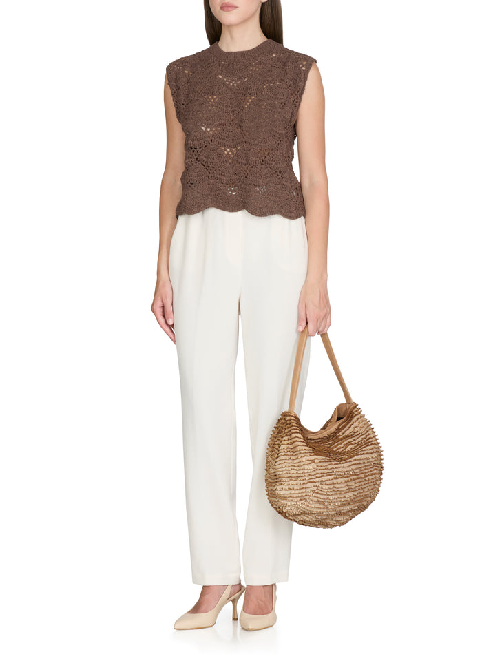 Antonelli Firenze Top Brown Cotton Polyamide