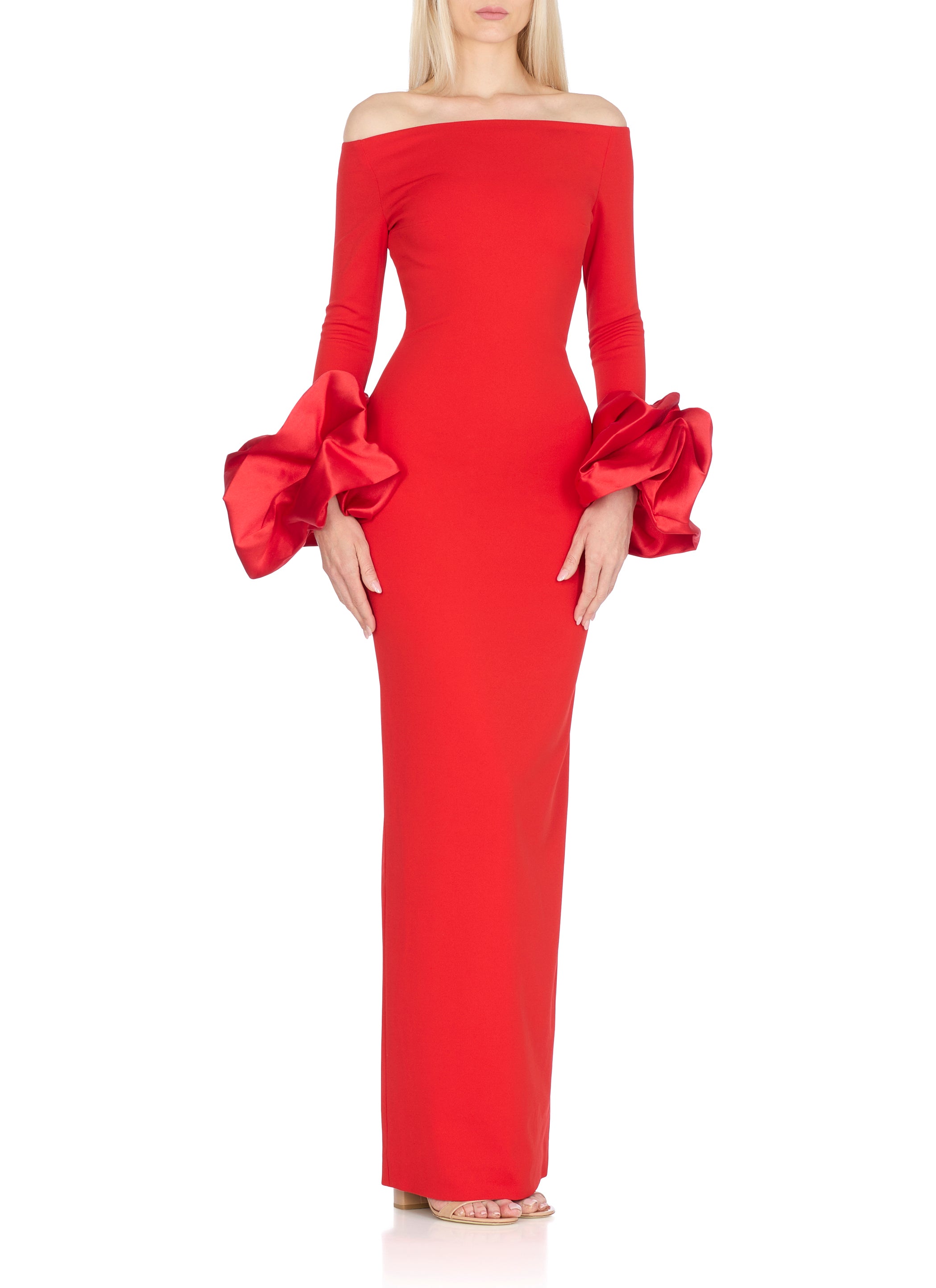Solace London Dresses Red Polyester Elastane