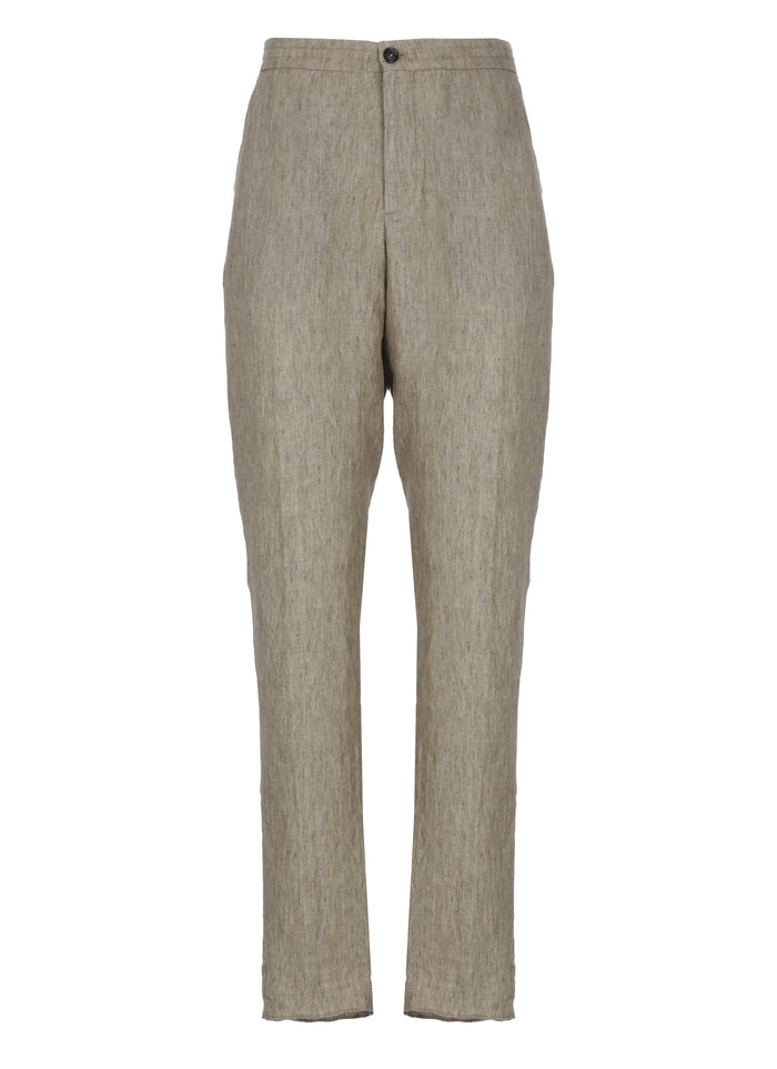 Zegna Trousers Beige Linen Lining: Cotton