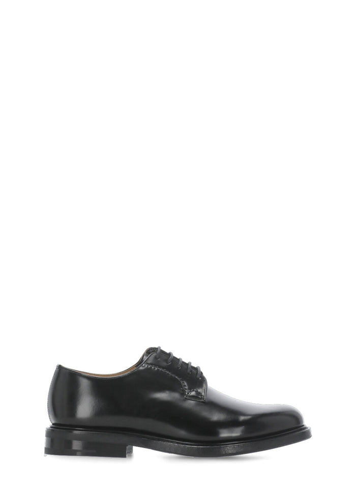 Churchs Flat Shoes Black Calf Leather