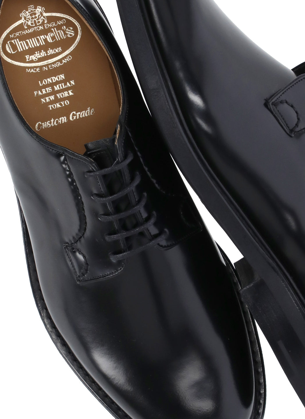 Churchs Flat Shoes Black Calf Leather