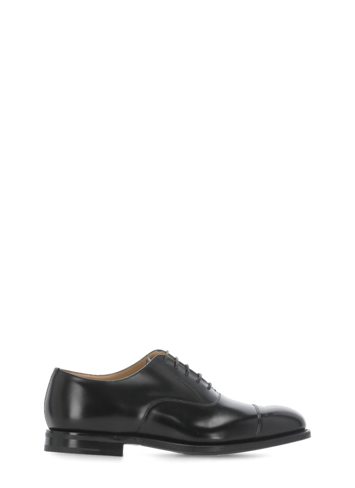 Churchs Flat Shoes Black Calf Leather