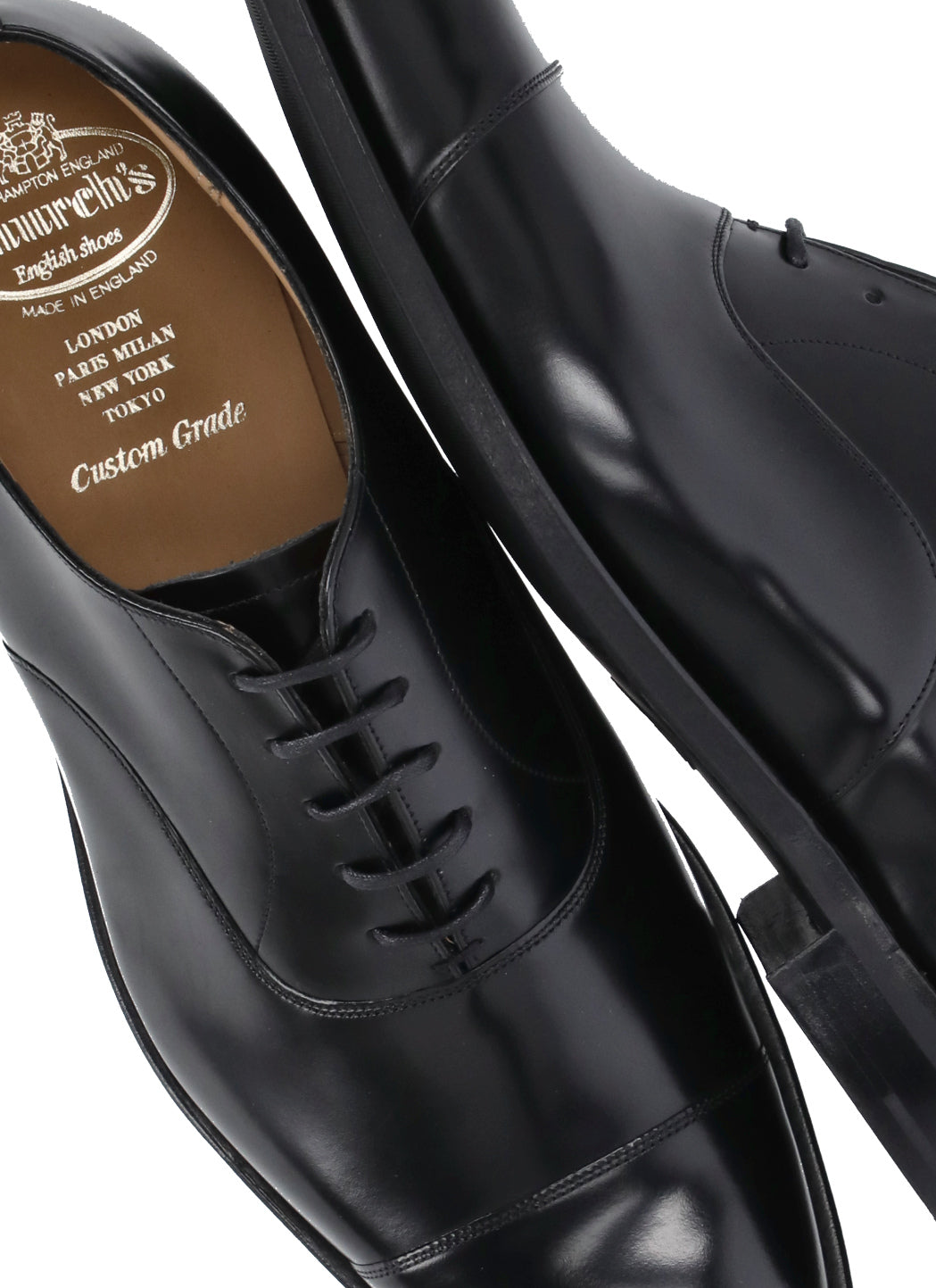 Churchs Flat Shoes Black Calf Leather