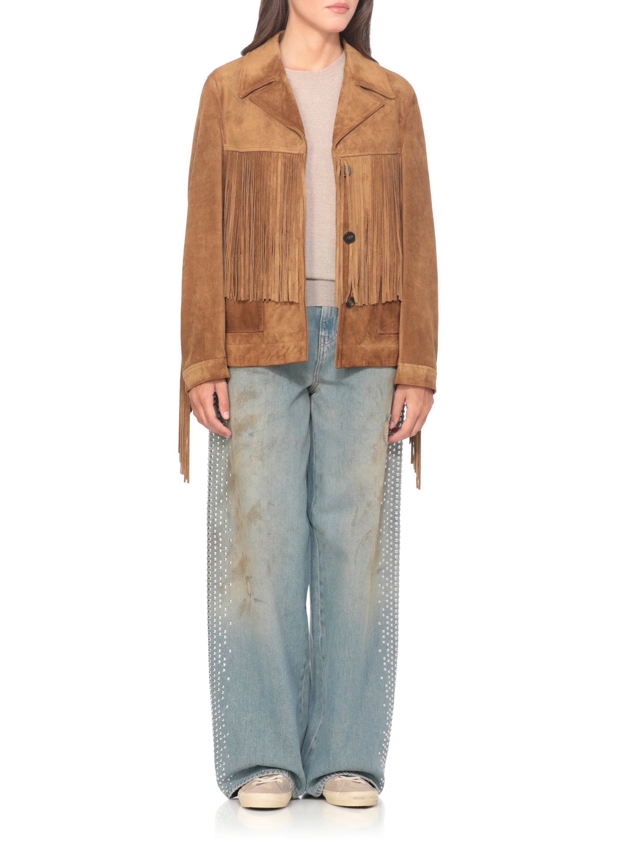 Golden Goose Jackets Brown Cowhide Lining: Viscose