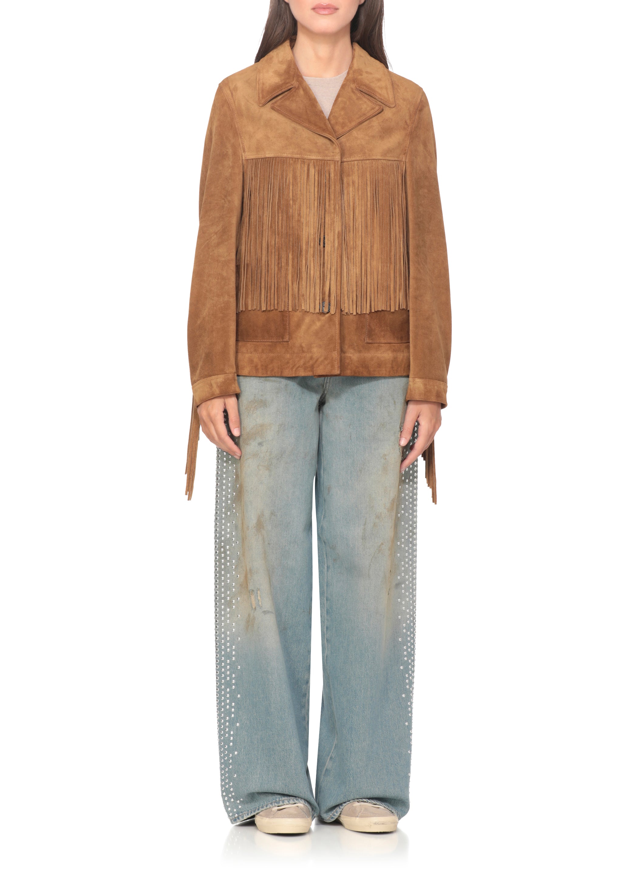 Golden Goose Jackets Brown Cowhide Lining: Viscose