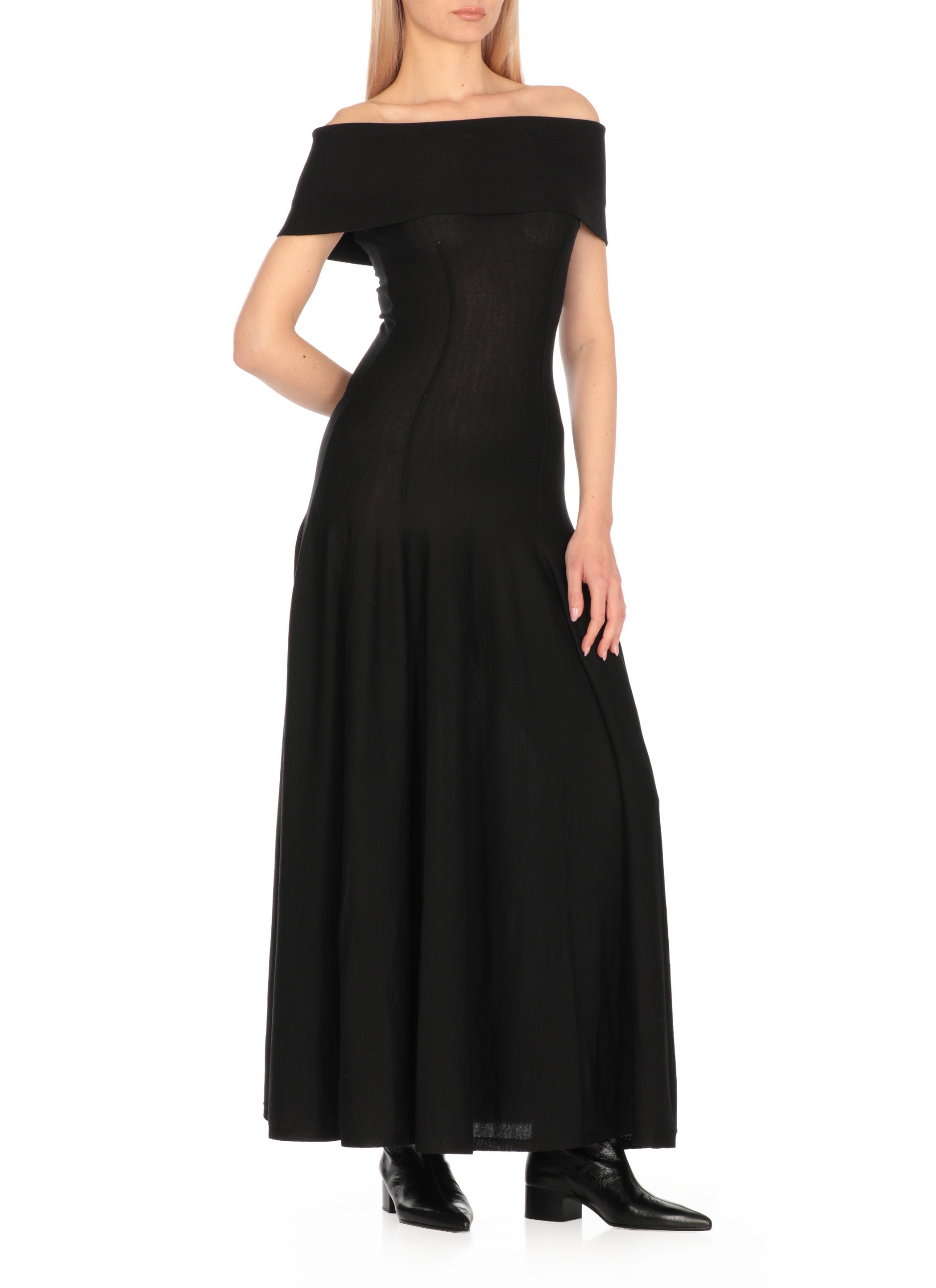 KHAITE Dresses Black Wool Polyamide