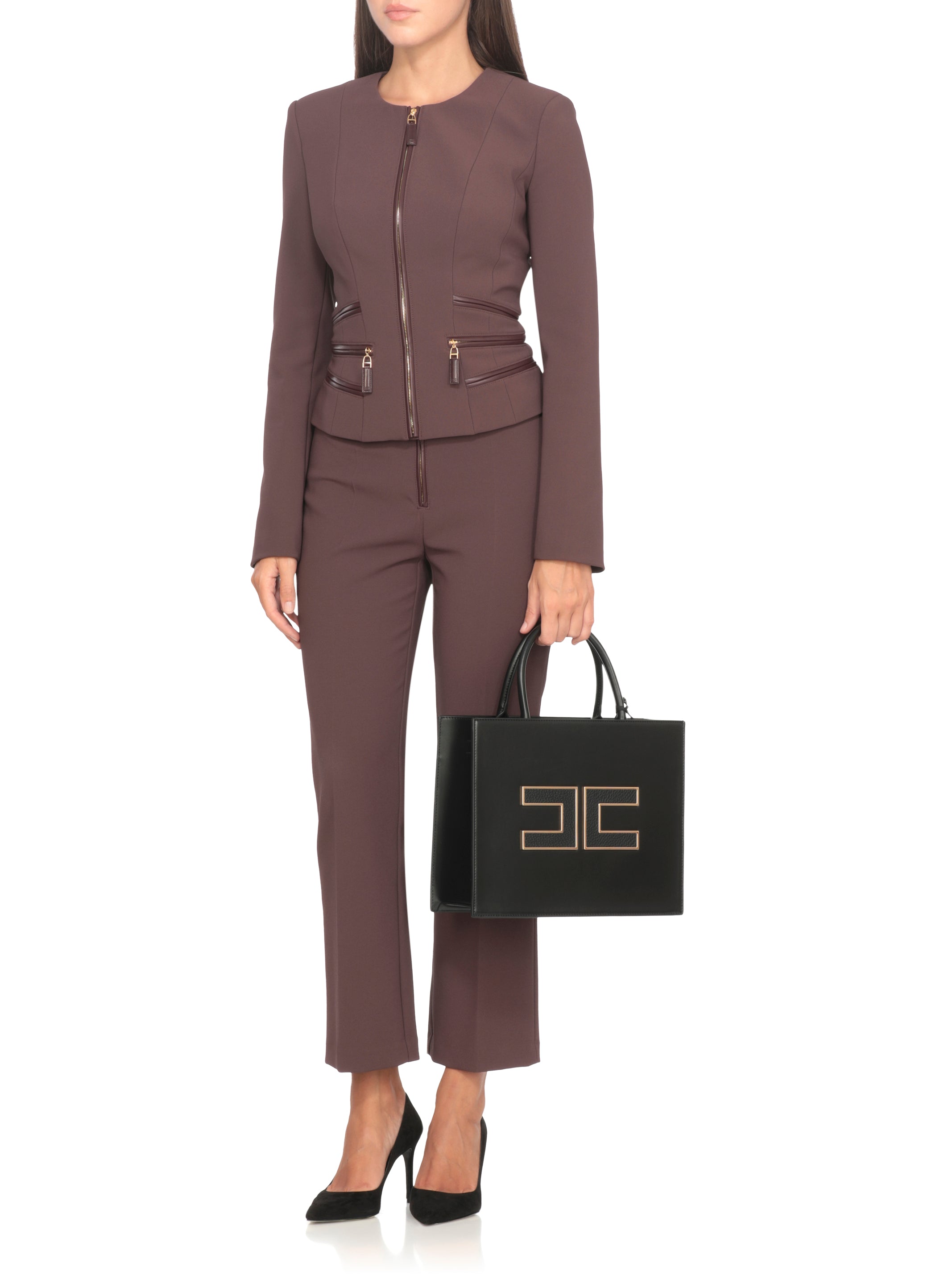 Elisabetta Franchi Bags Black Polyurethane Polyester Cotton