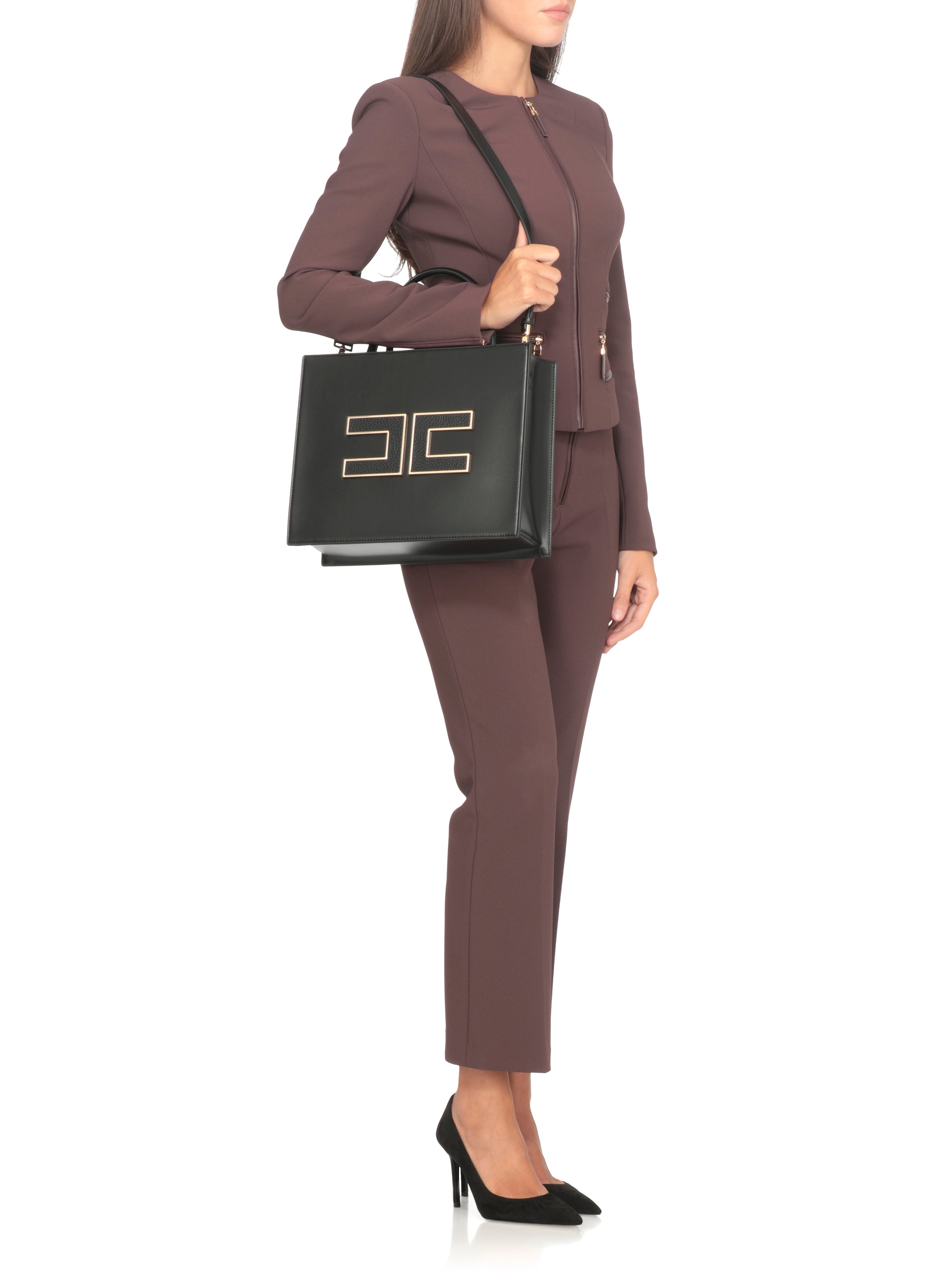 Elisabetta Franchi Bags Black Polyurethane Polyester Cotton