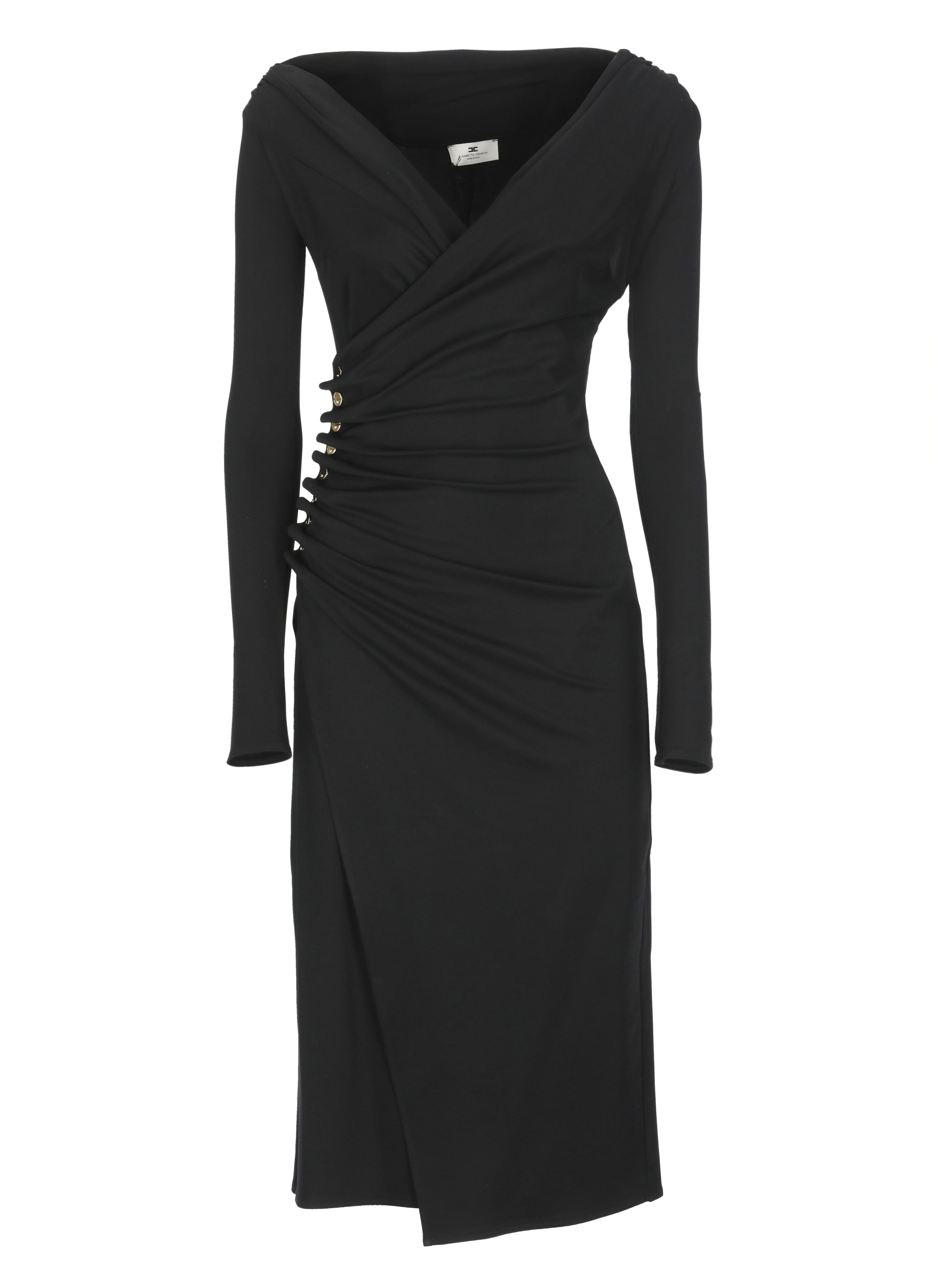 Elisabetta Franchi Dresses Black Viscose Elastane