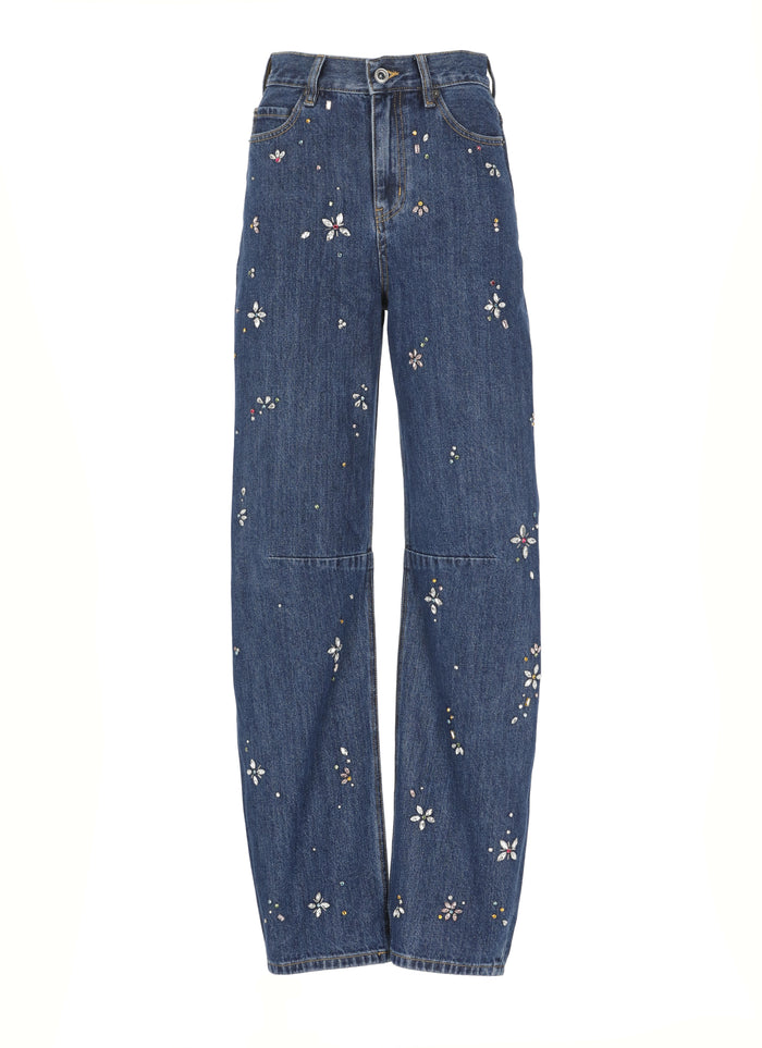 Self Portrait Jeans Blue Cotton Polyester