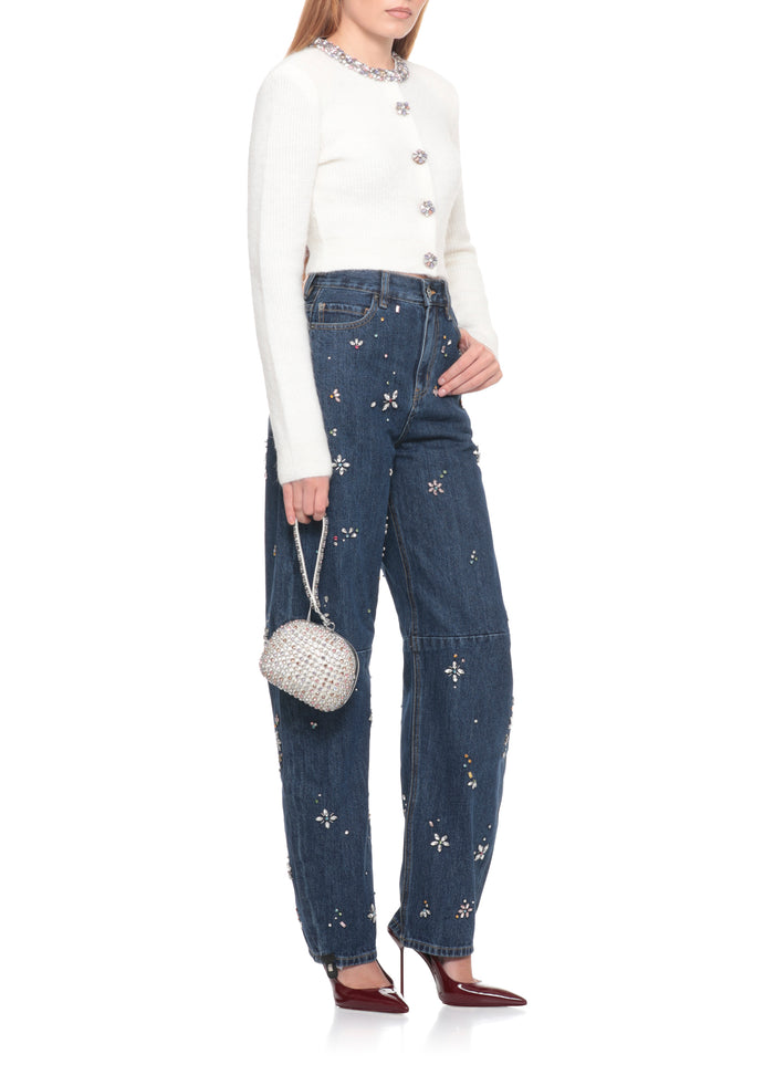 Self Portrait Jeans Blue Cotton Polyester