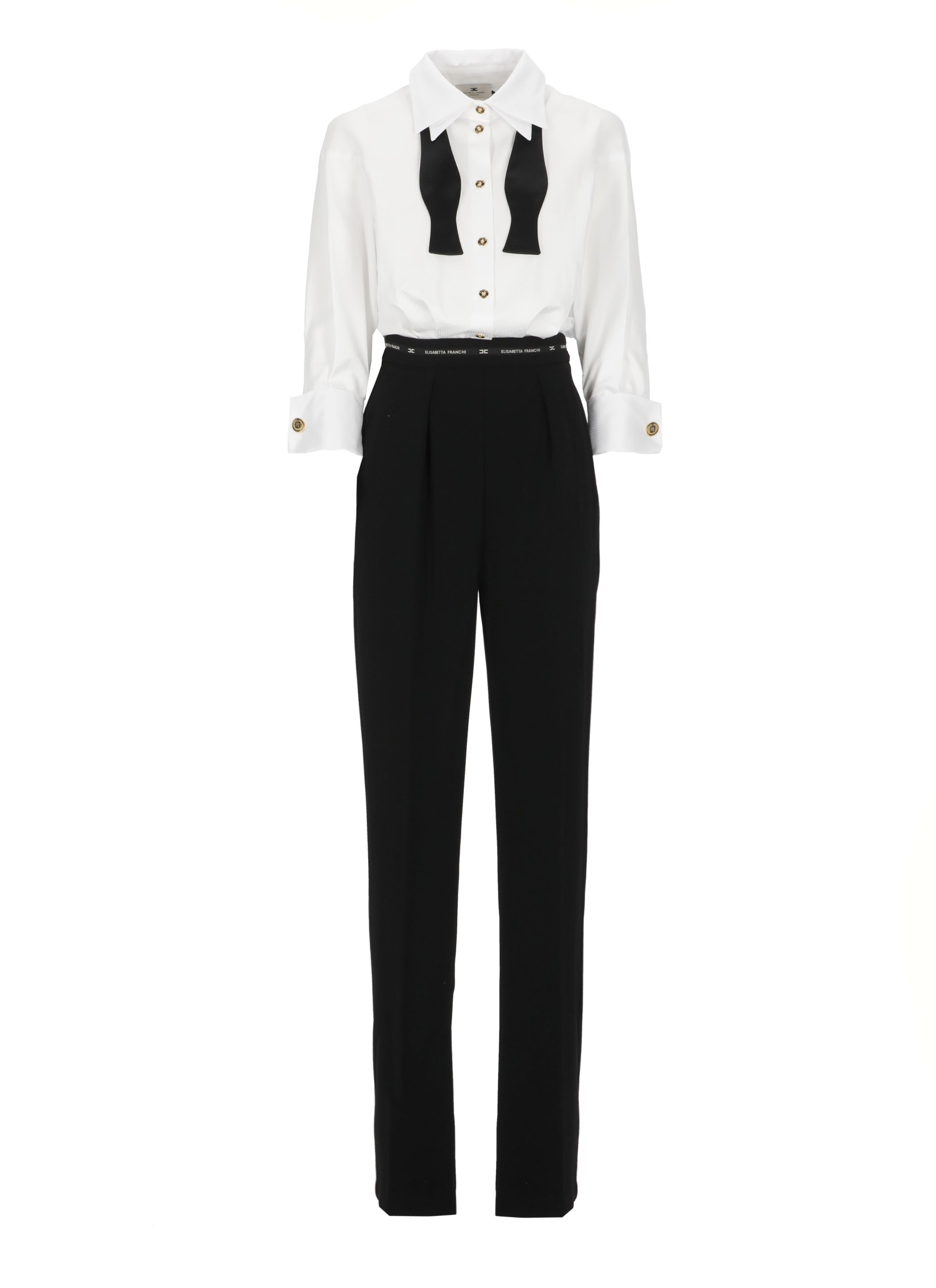 Elisabetta Franchi Dresses White Cotone Inserti: Seta