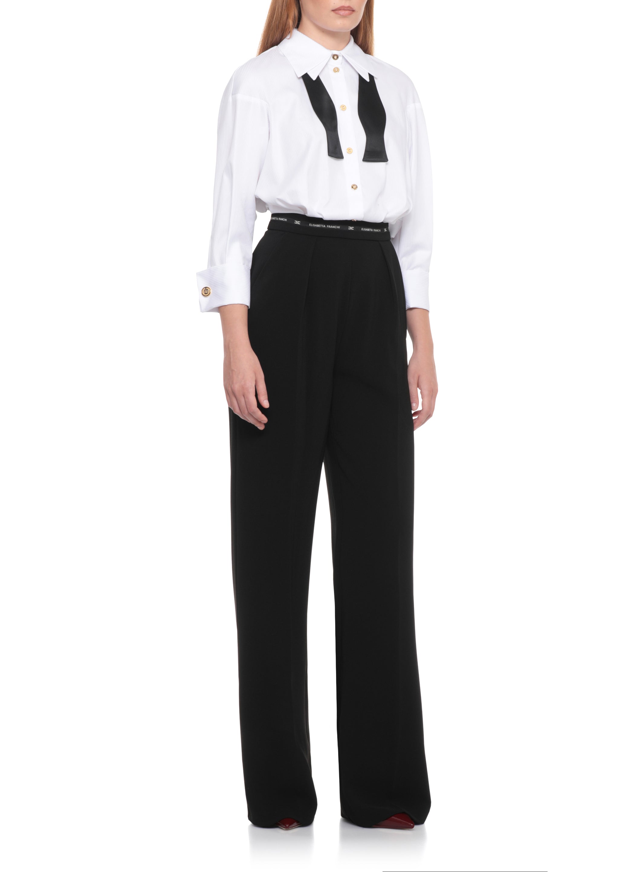 Elisabetta Franchi Dresses White Cotone Inserti: Seta