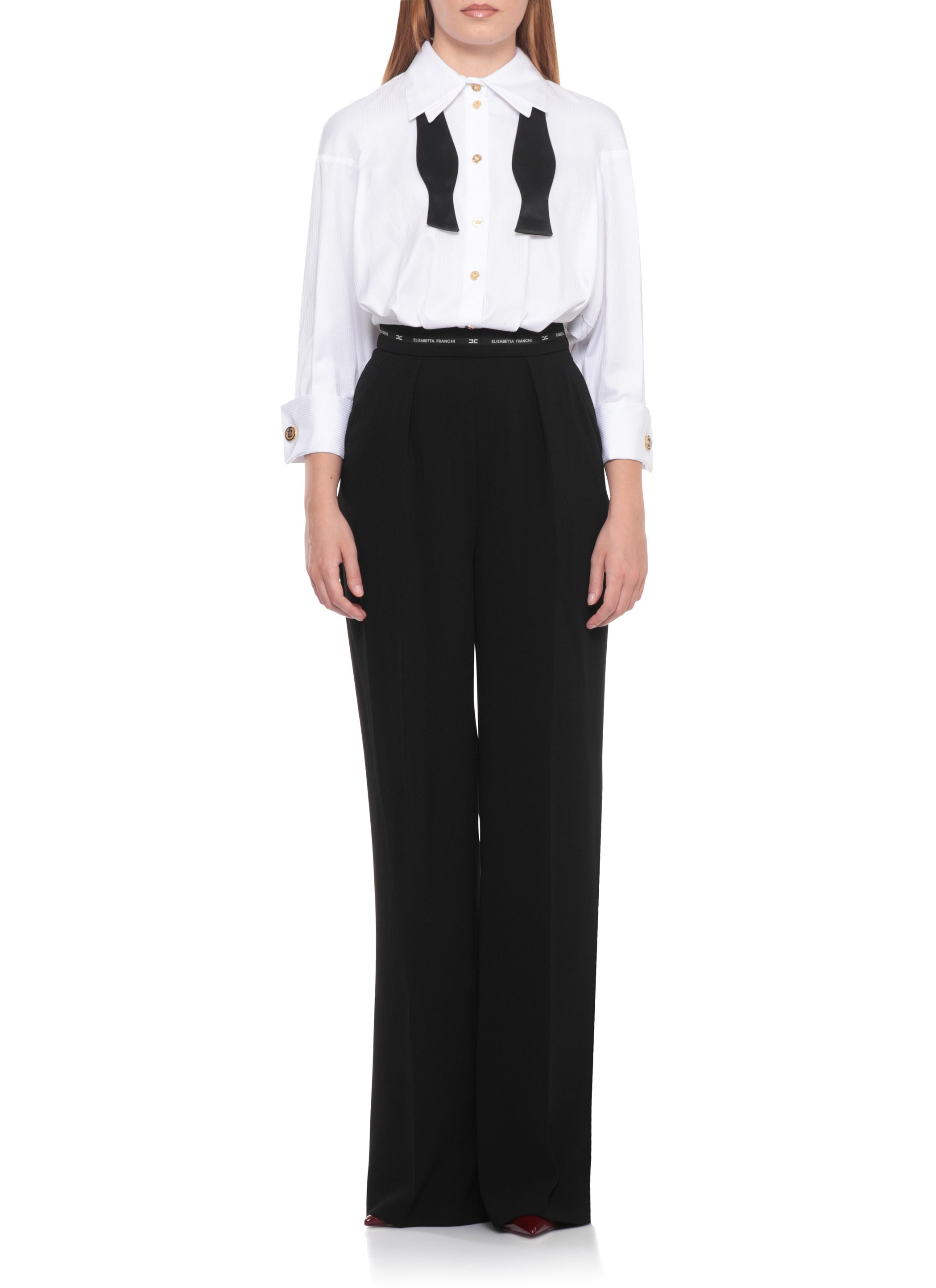 Elisabetta Franchi Dresses White Cotone Inserti: Seta