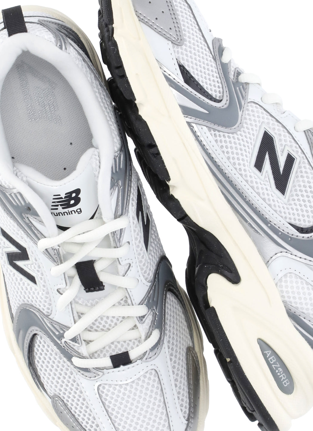 New Balance Sneakers White Fabric Sole: Rubber