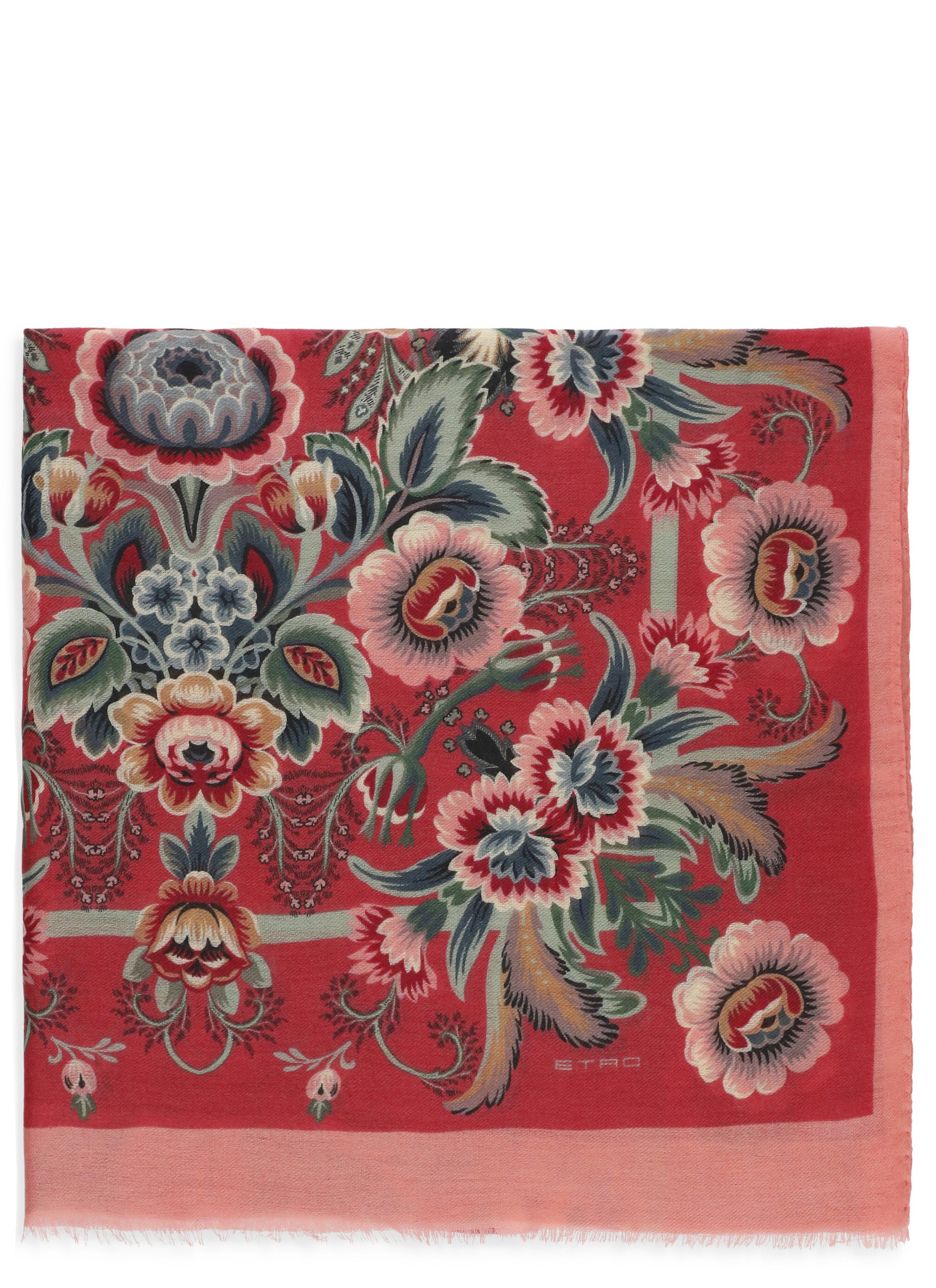Etro Scarfs Red Wool Cachemire