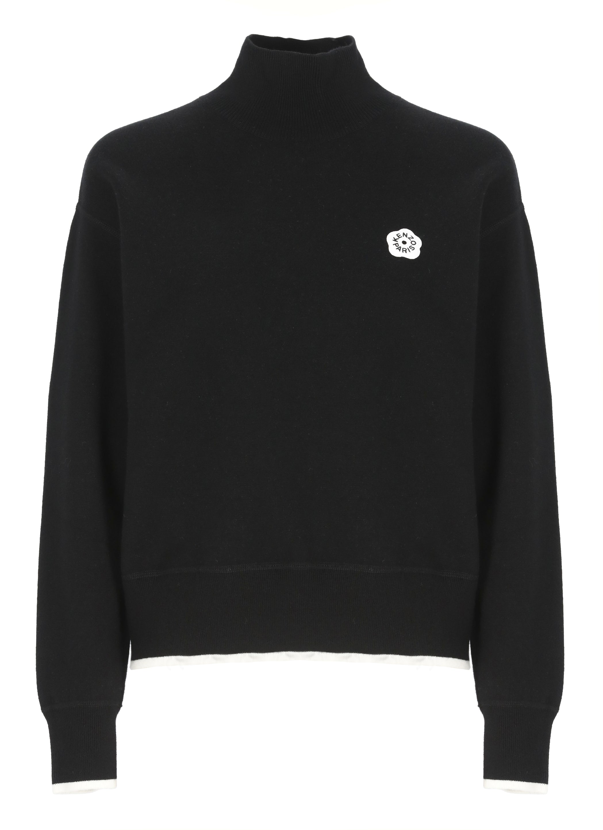 Kenzo Sweaters Black Wool Cotton Nylon Elastane