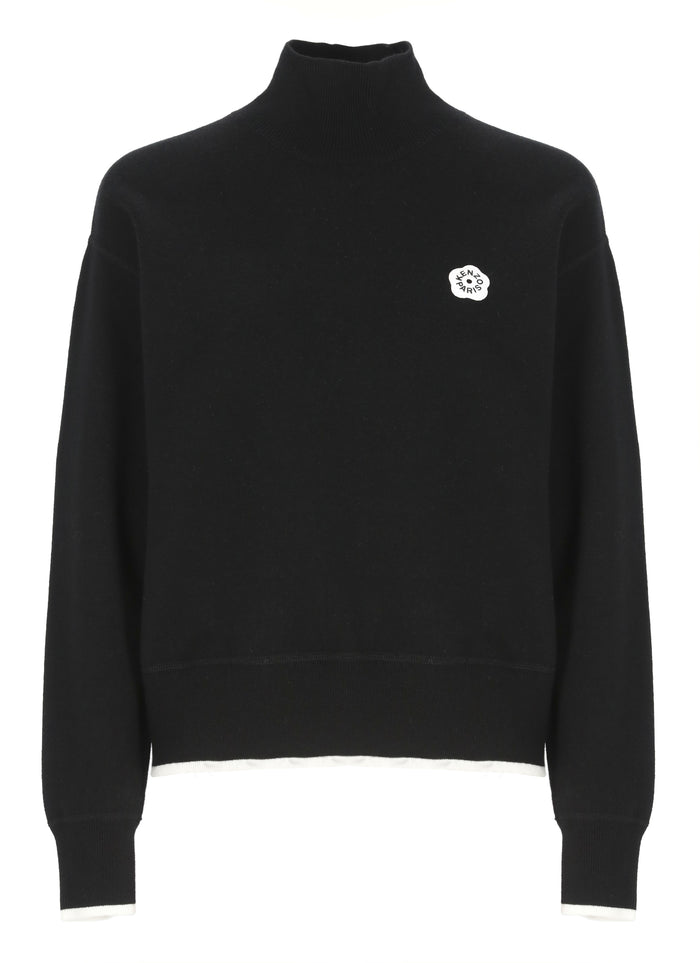 Kenzo Sweaters Black Wool Cotton Nylon Elastane