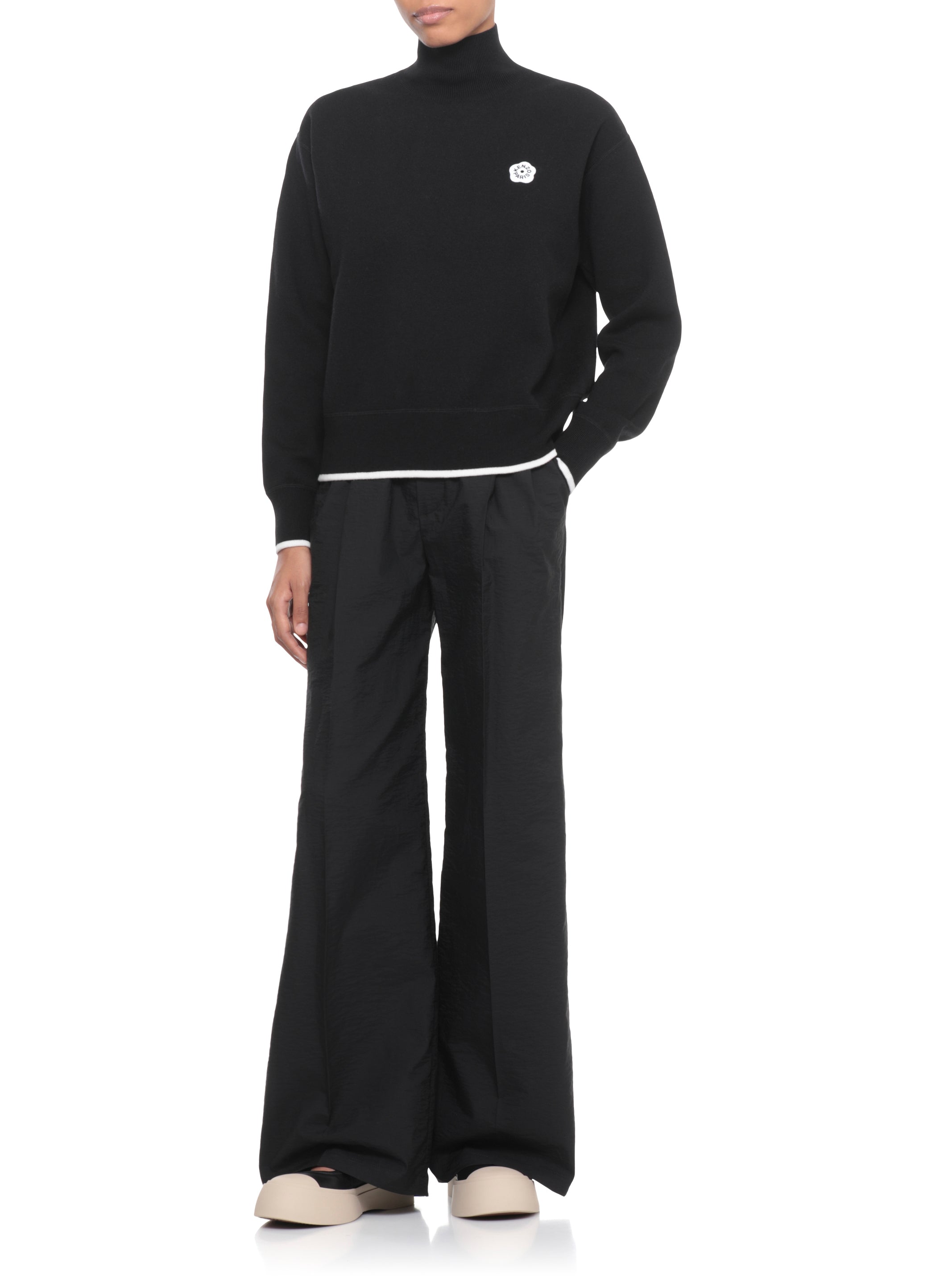 Kenzo Sweaters Black Wool Cotton Nylon Elastane